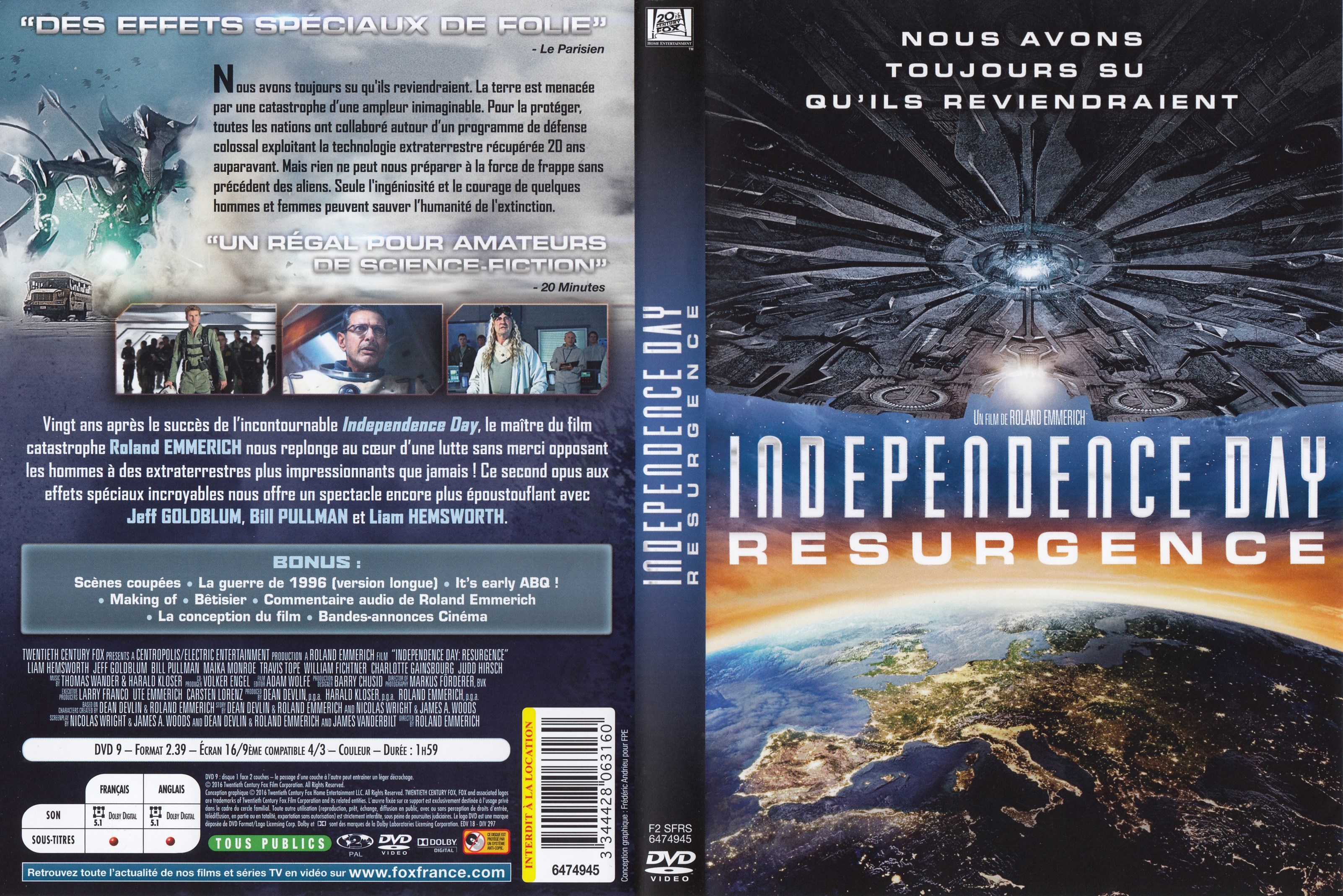 Jaquette DVD Independence Day Resurgence