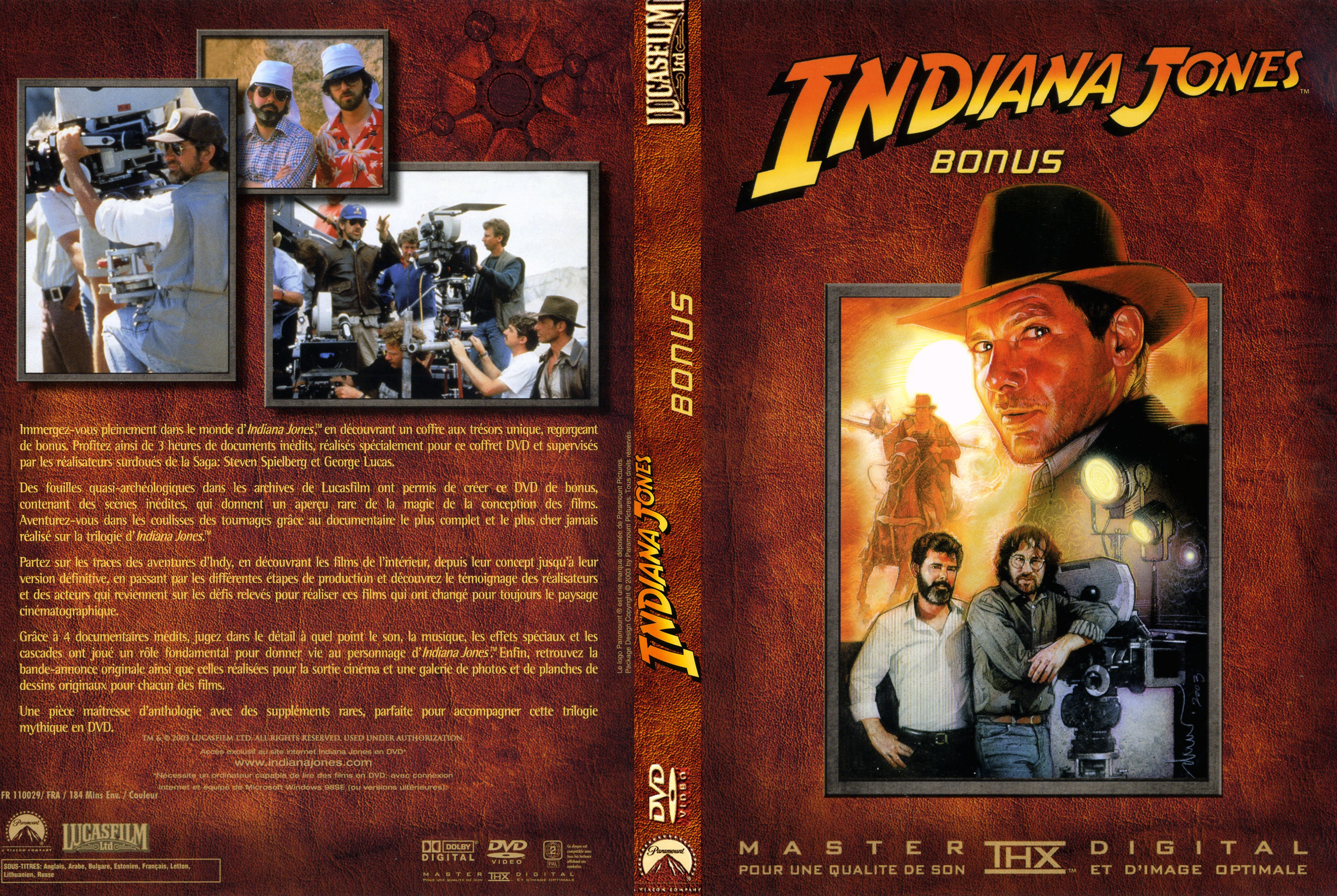 Jaquette DVD Indiana Jones BONUS
