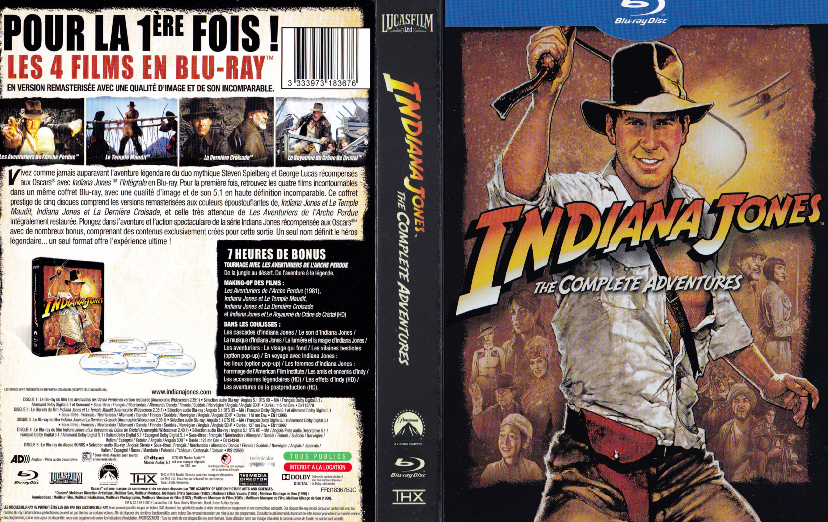 Jaquette DVD Indiana Jones Intgrale COFFRET (BLU-RAY)