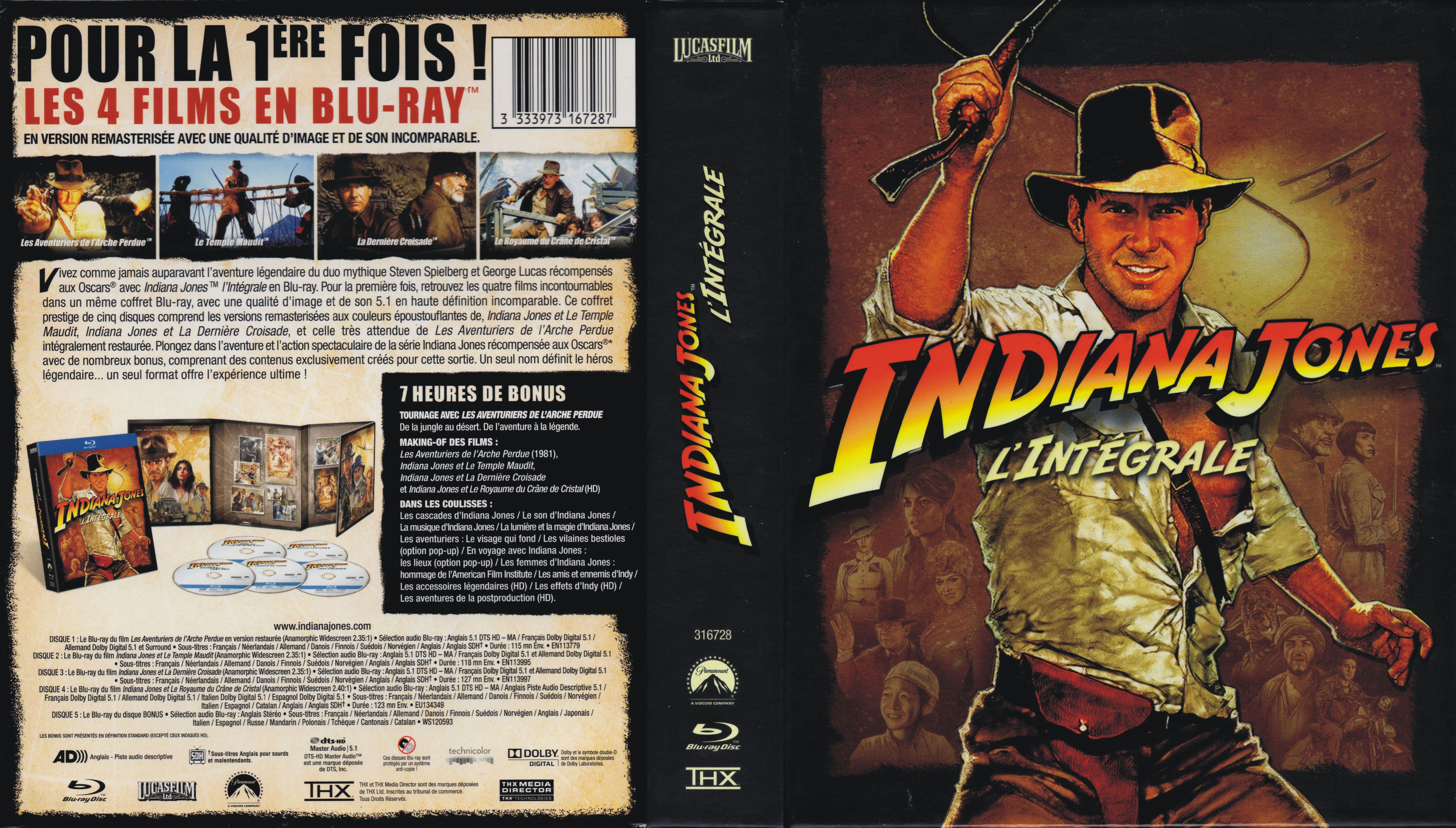 Jaquette DVD Indiana Jones Intgrale COFFRET (BLU-RAY) v2