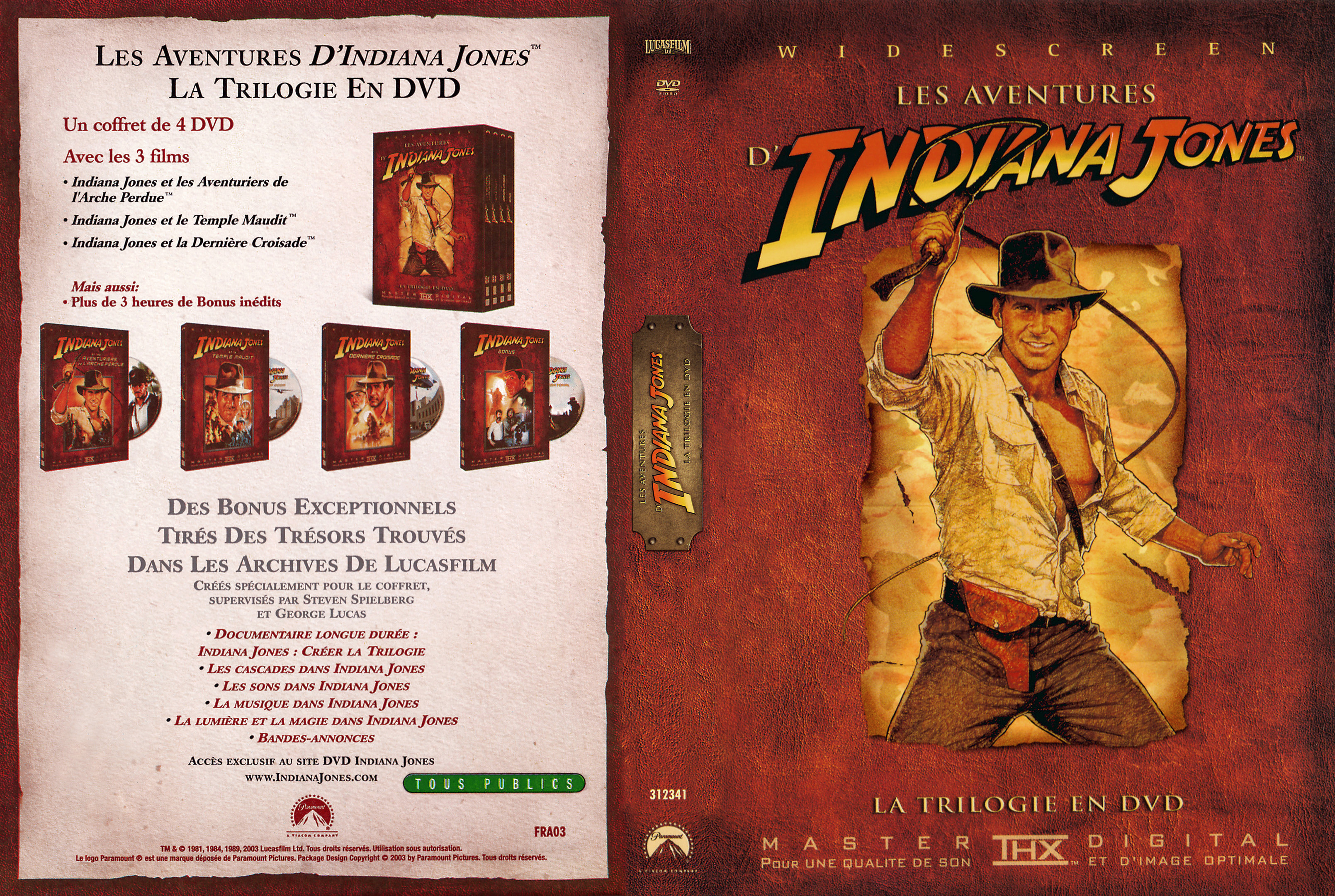 Jaquette DVD Indiana Jones Trilogie COFFRET