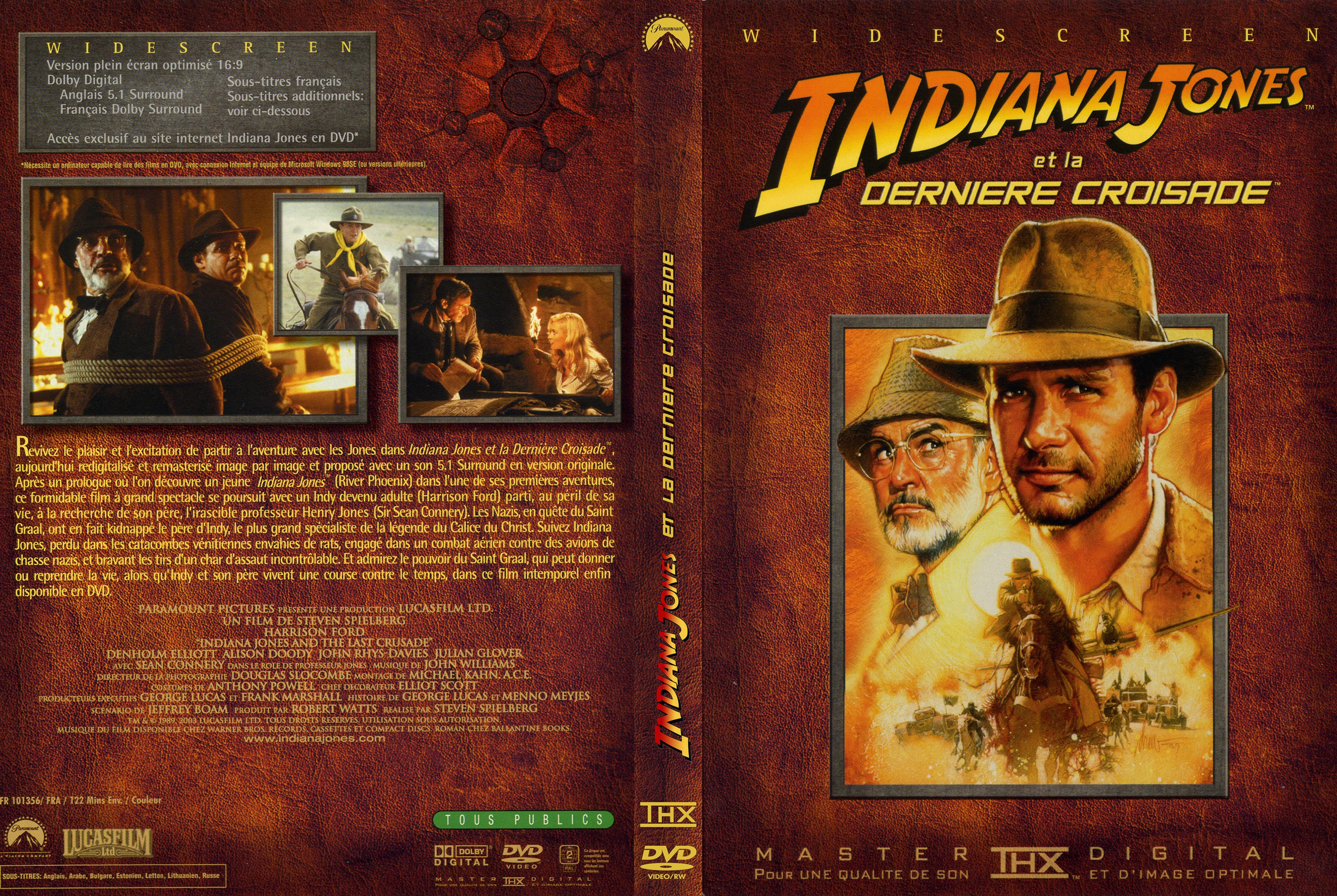 Jaquette DVD Indiana Jones et la derniere croisade