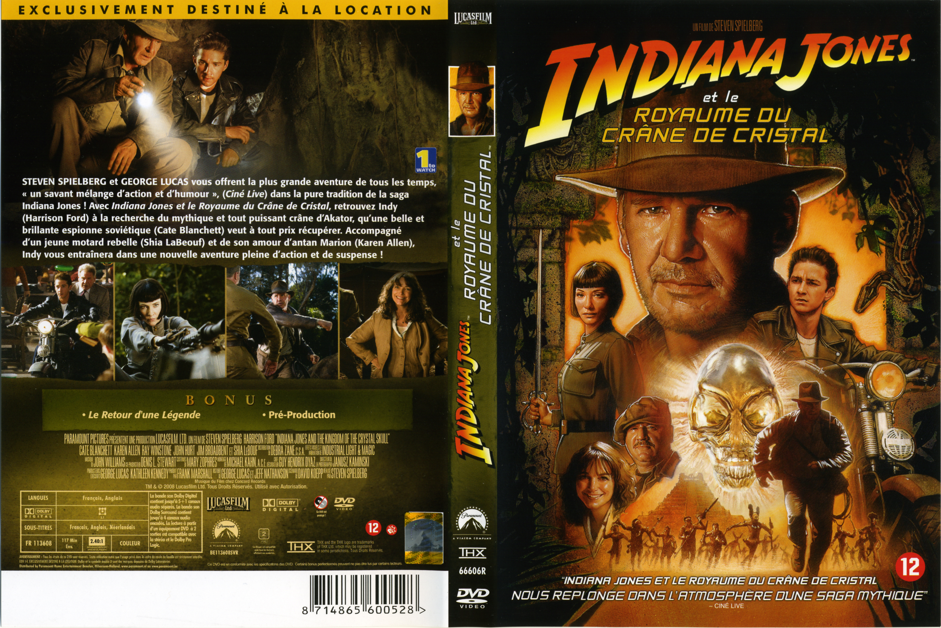 Jaquette DVD Indiana Jones et le Royaume du crane de cristal