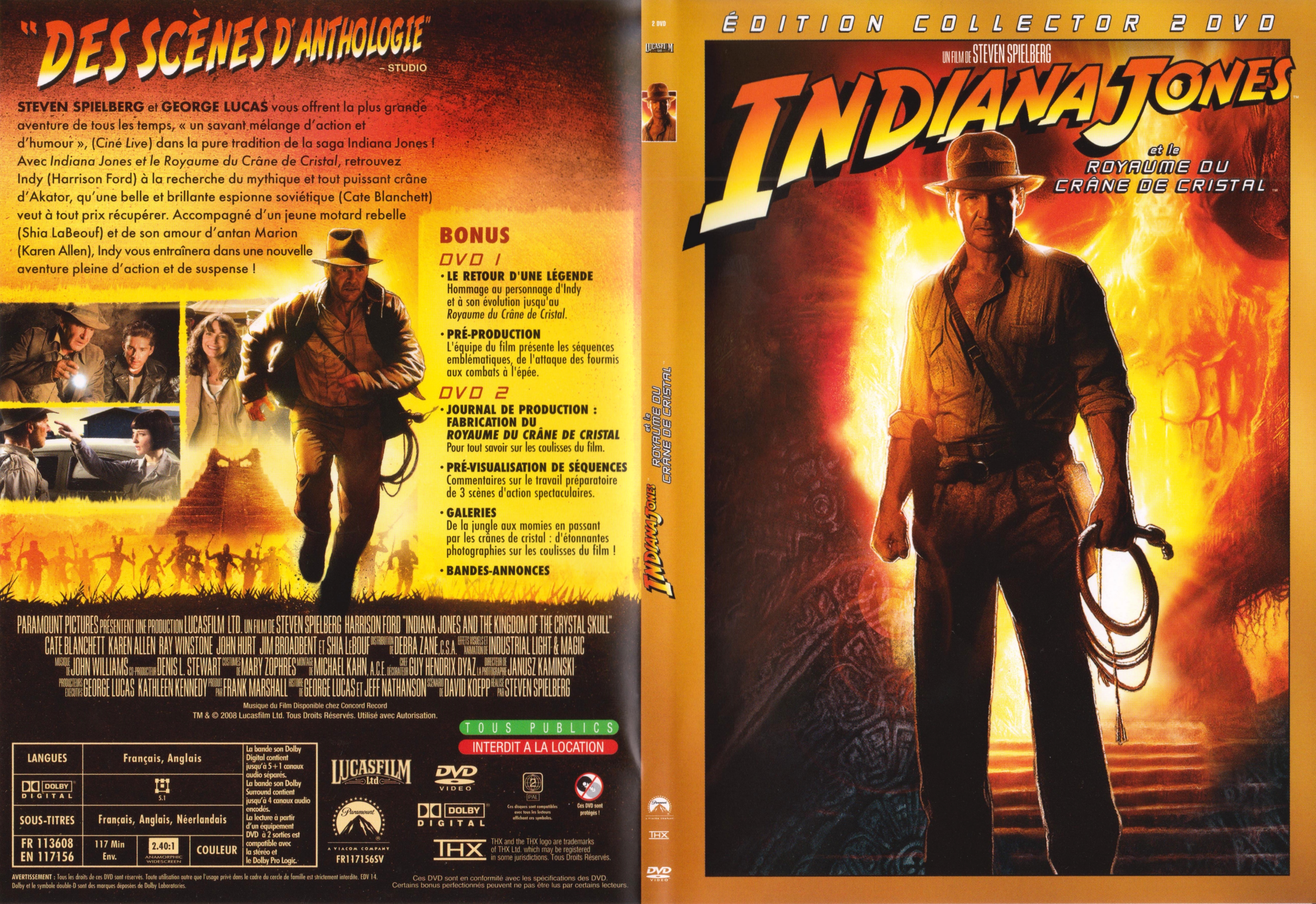 Jaquette DVD Indiana Jones et le Royaume du crane de cristal v3