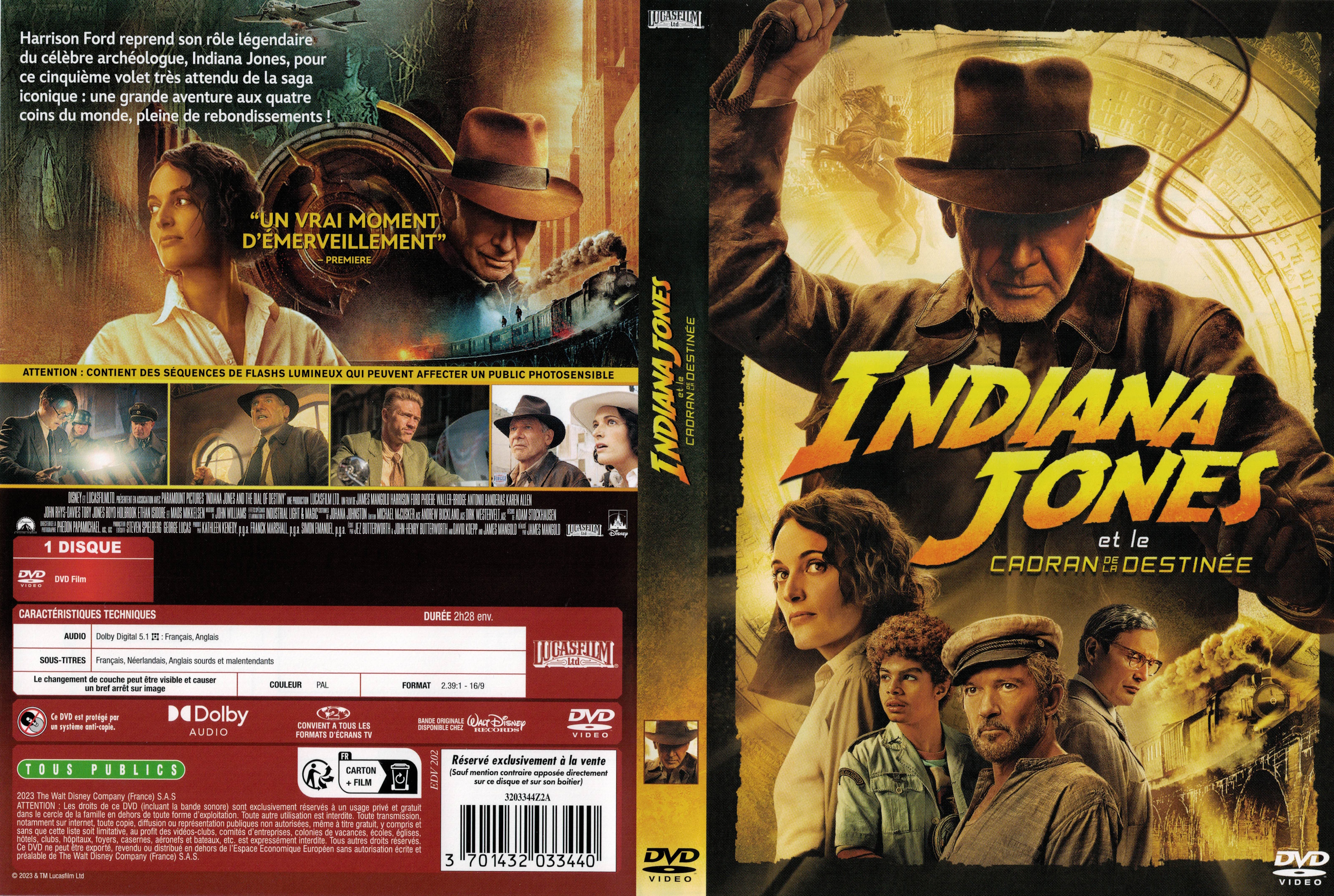 Jaquette DVD Indiana Jones et le cadran de la destin�e