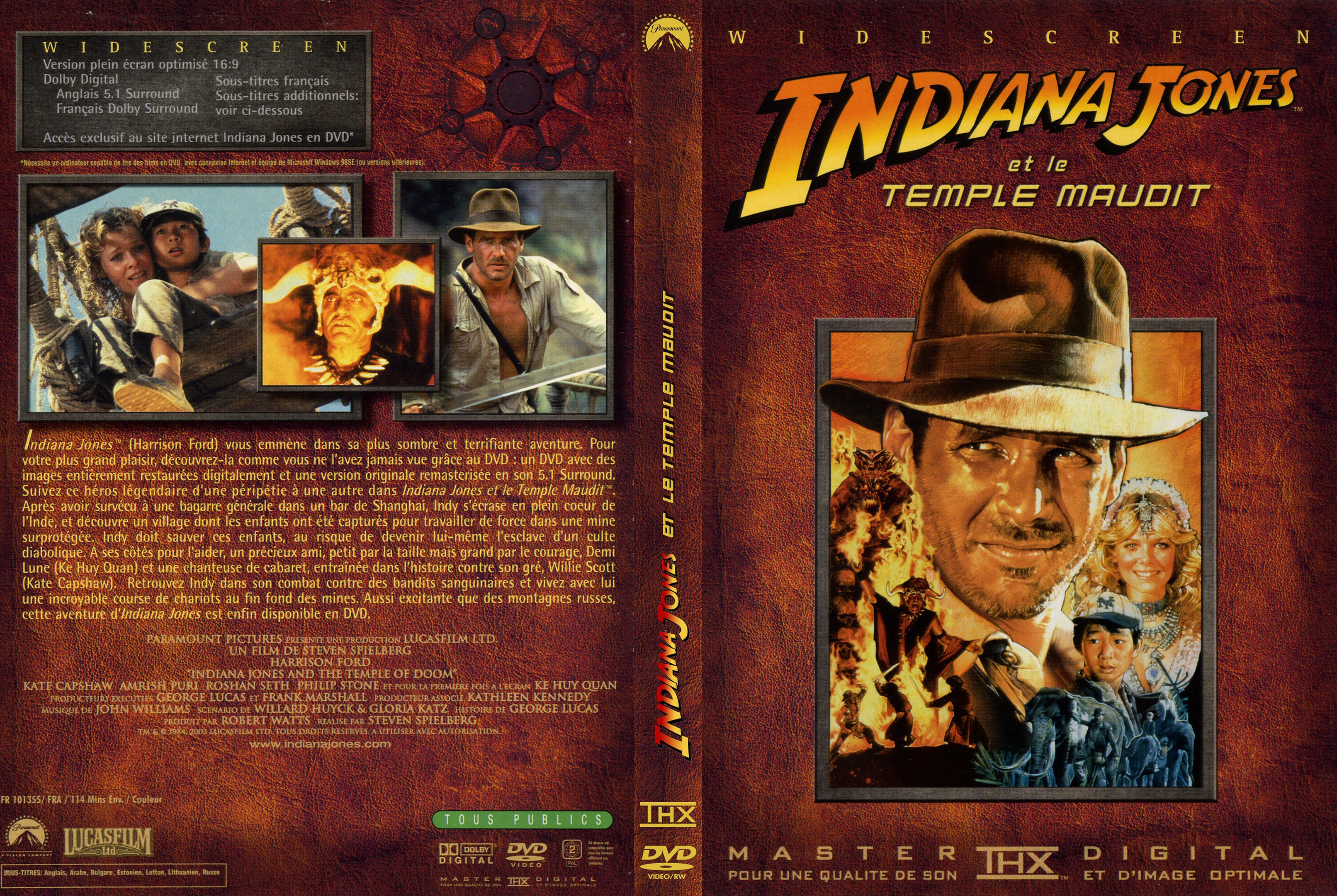 Jaquette DVD Indiana Jones et le temple maudit