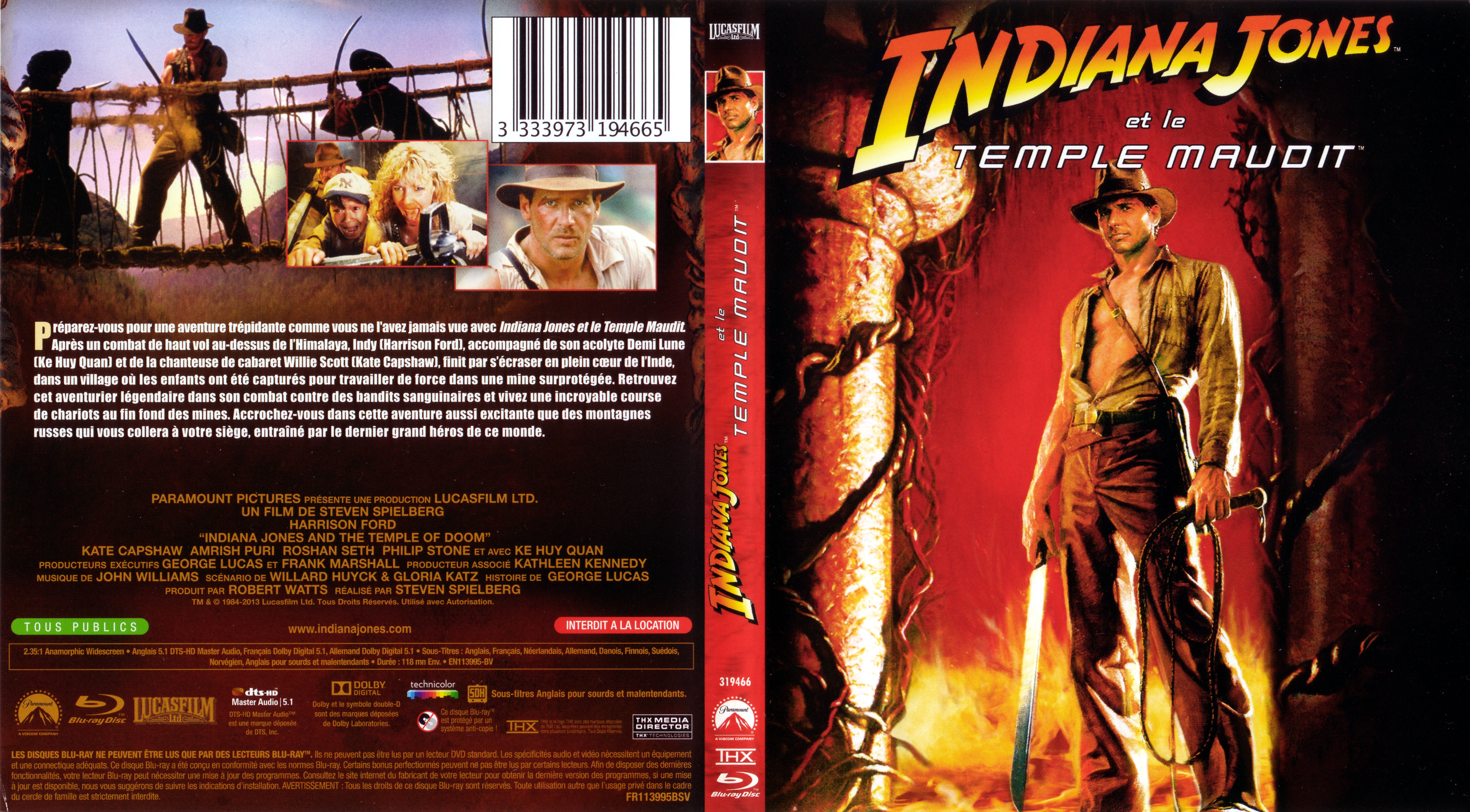 Jaquette DVD Indiana Jones et le temple maudit (BLU-RAY)