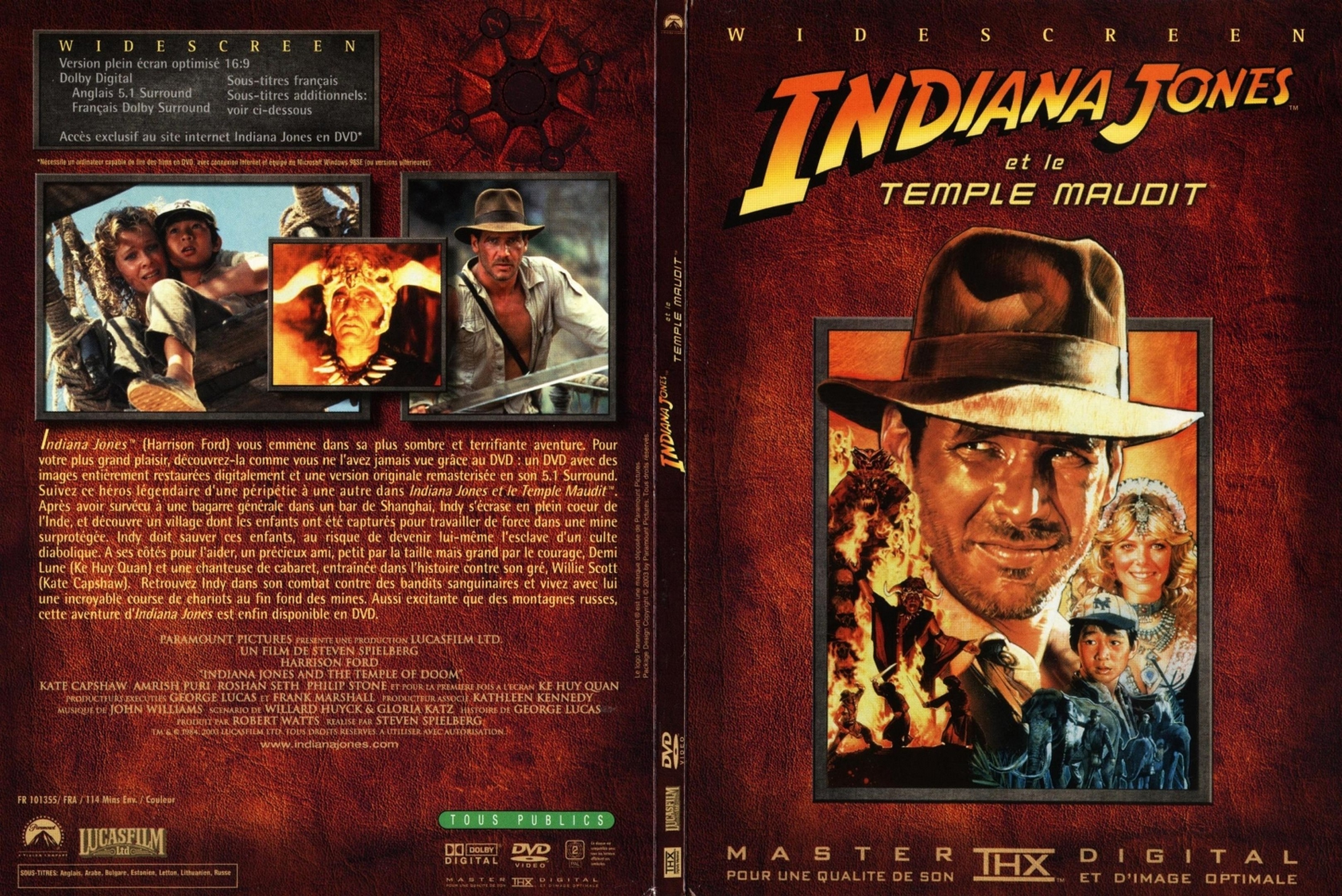 Jaquette DVD Indiana Jones et le temple maudit - SLIM