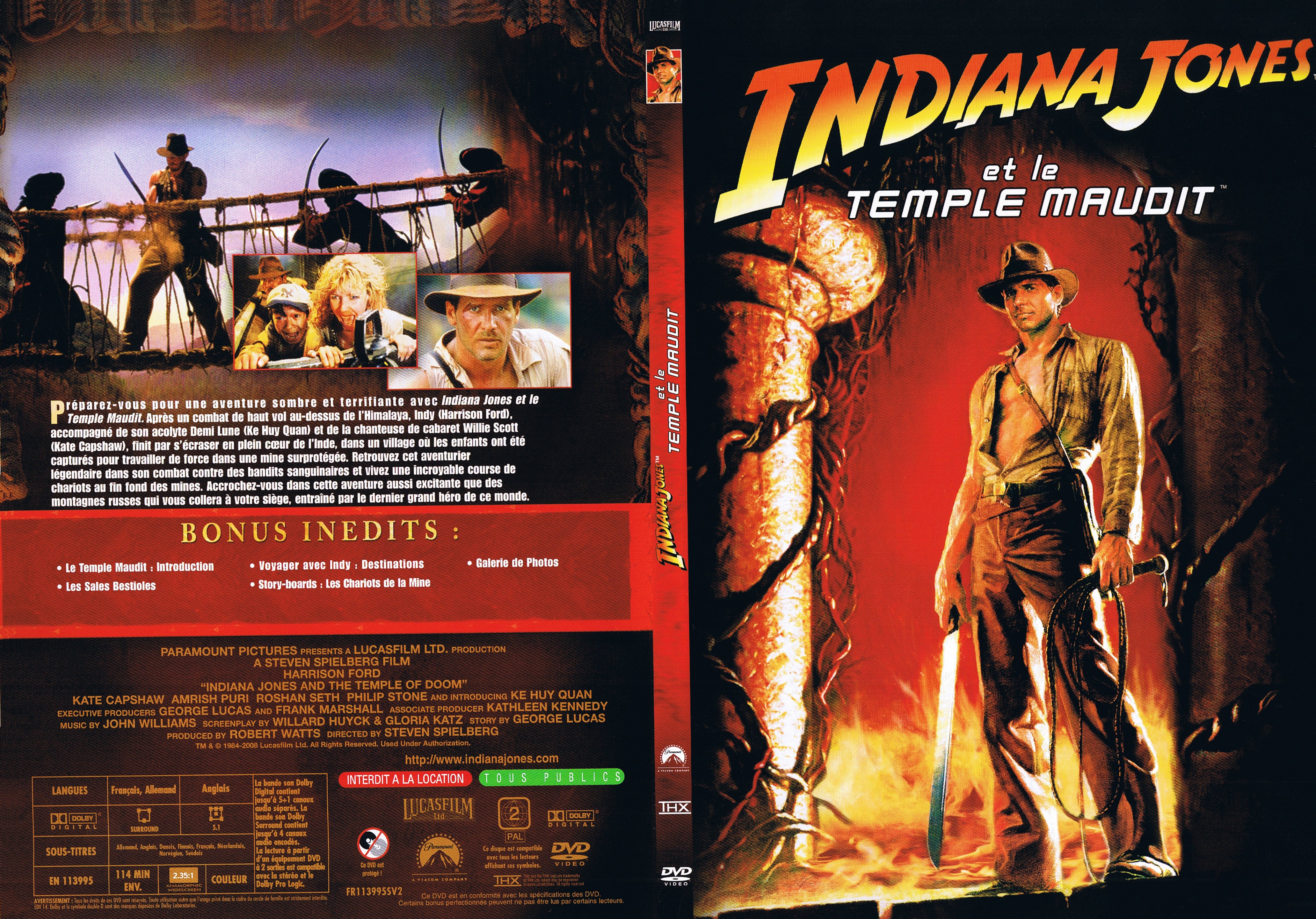 Jaquette DVD Indiana Jones et le temple maudit - SLIM v2