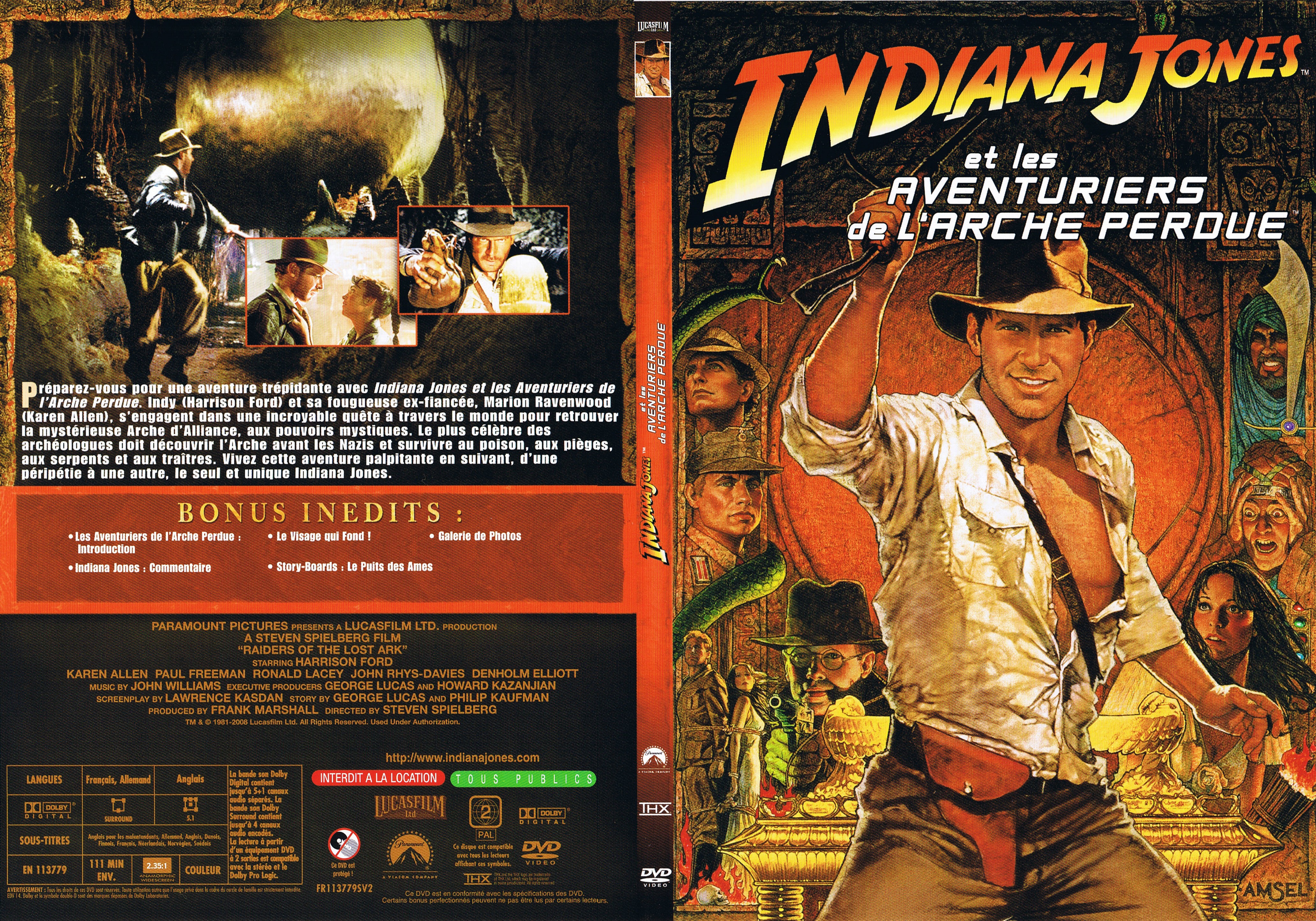 Jaquette DVD Indiana Jones les aventuriers de l