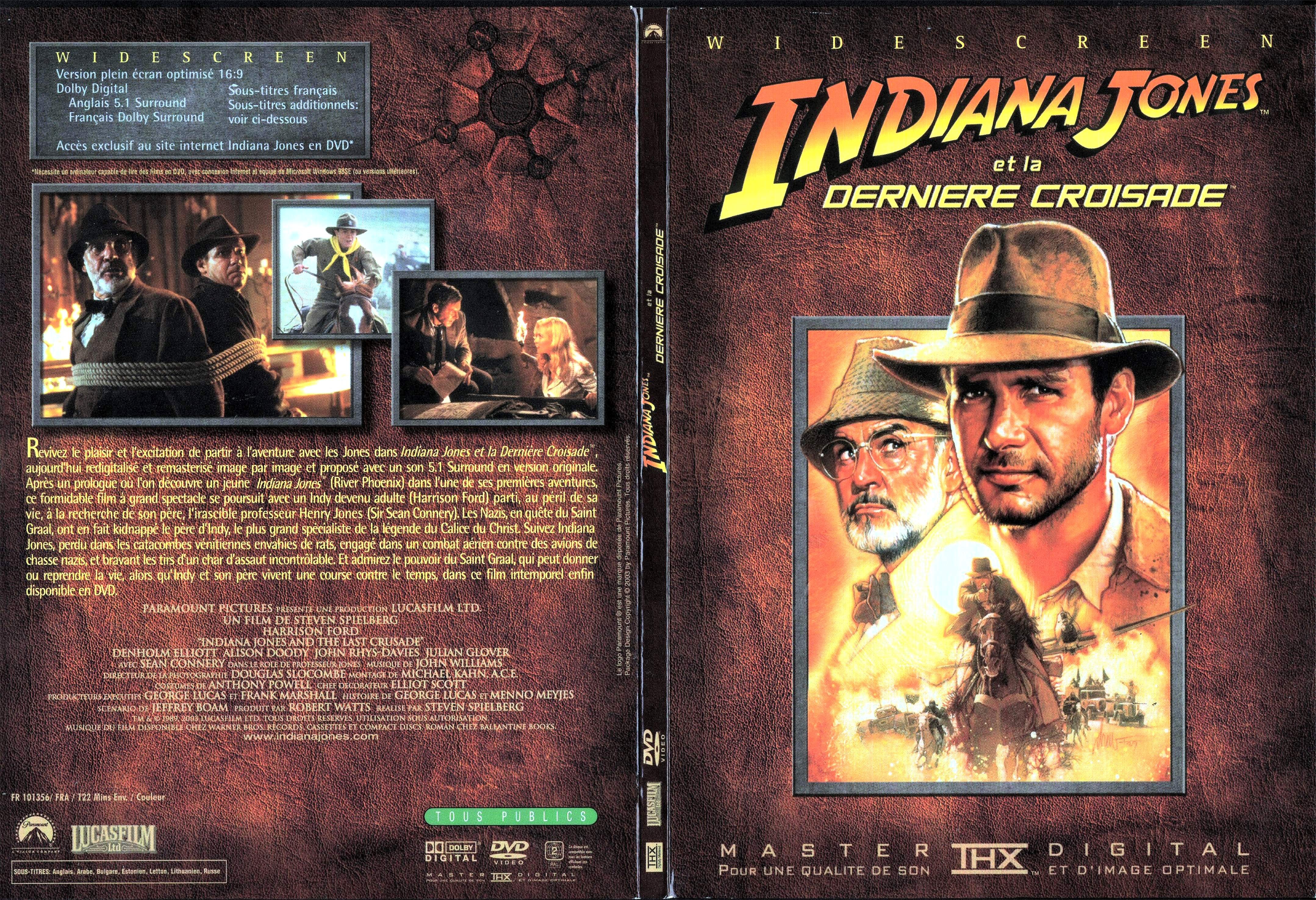 Jaquette DVD Indiana jones et la derniere croisade - SLIM