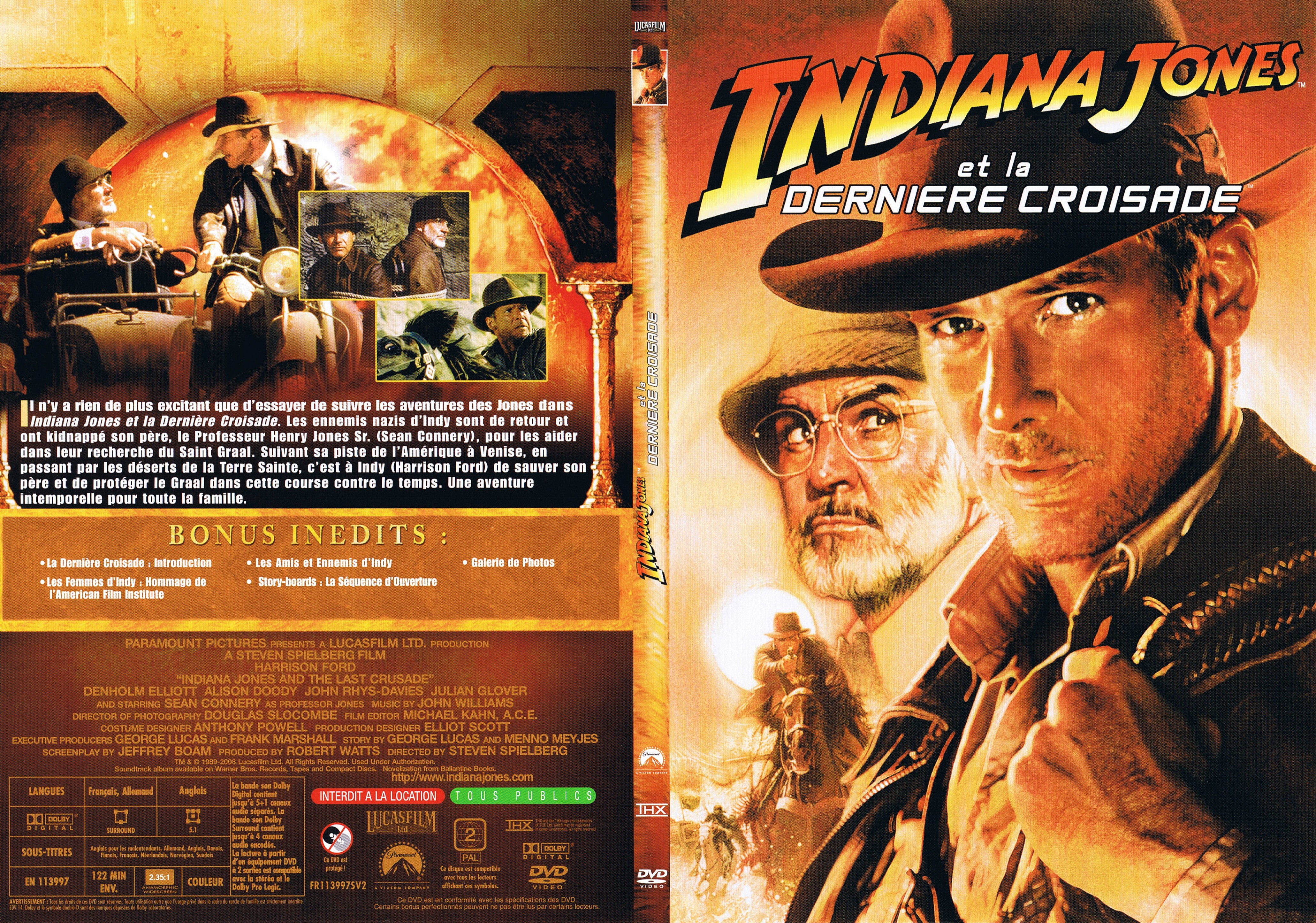 Jaquette DVD Indiana jones et la derniere croisade - SLIM v2