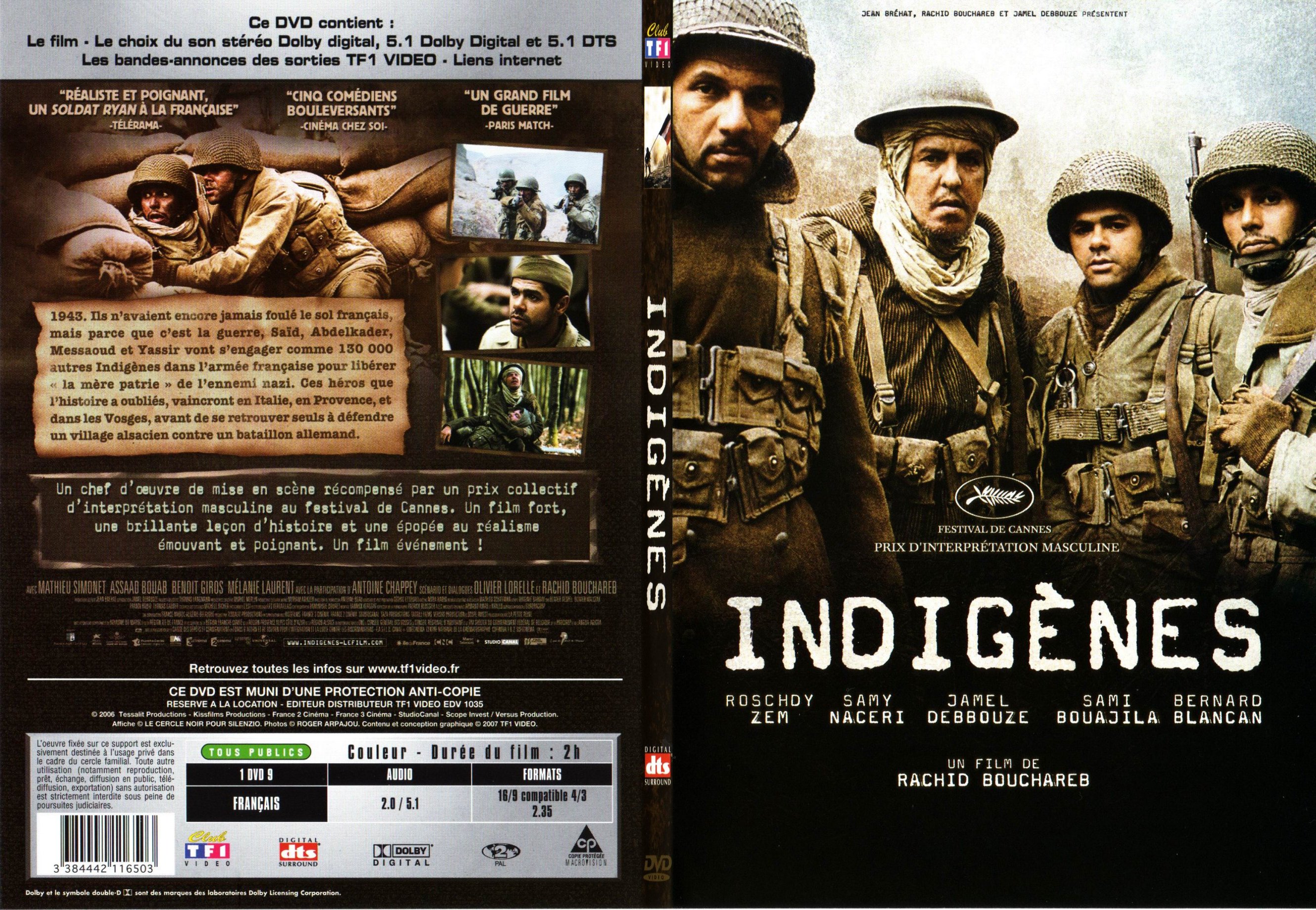 Jaquette DVD Indigenes - SLIM