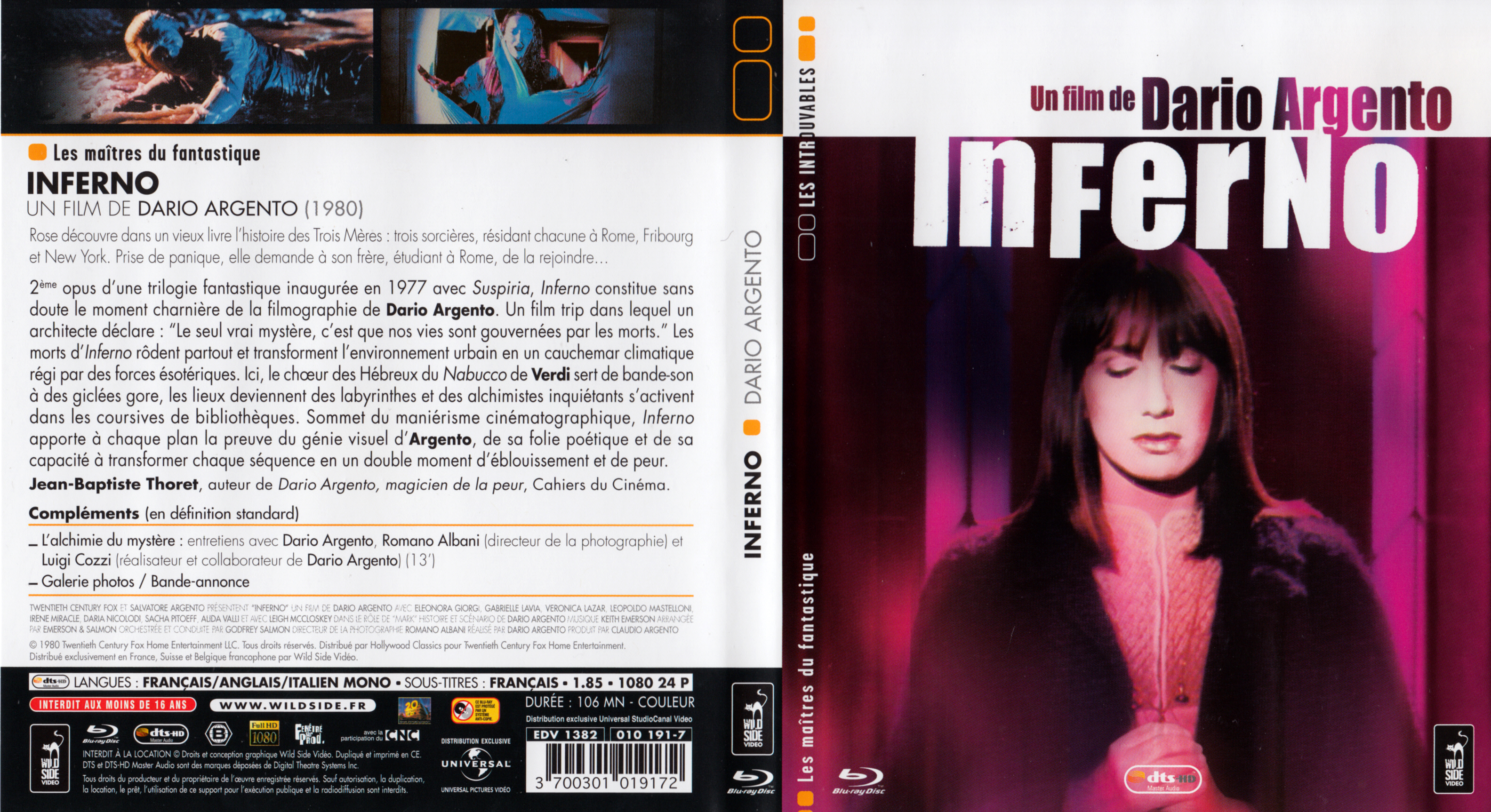 Jaquette DVD Inferno (1979) (BLU-RAY)
