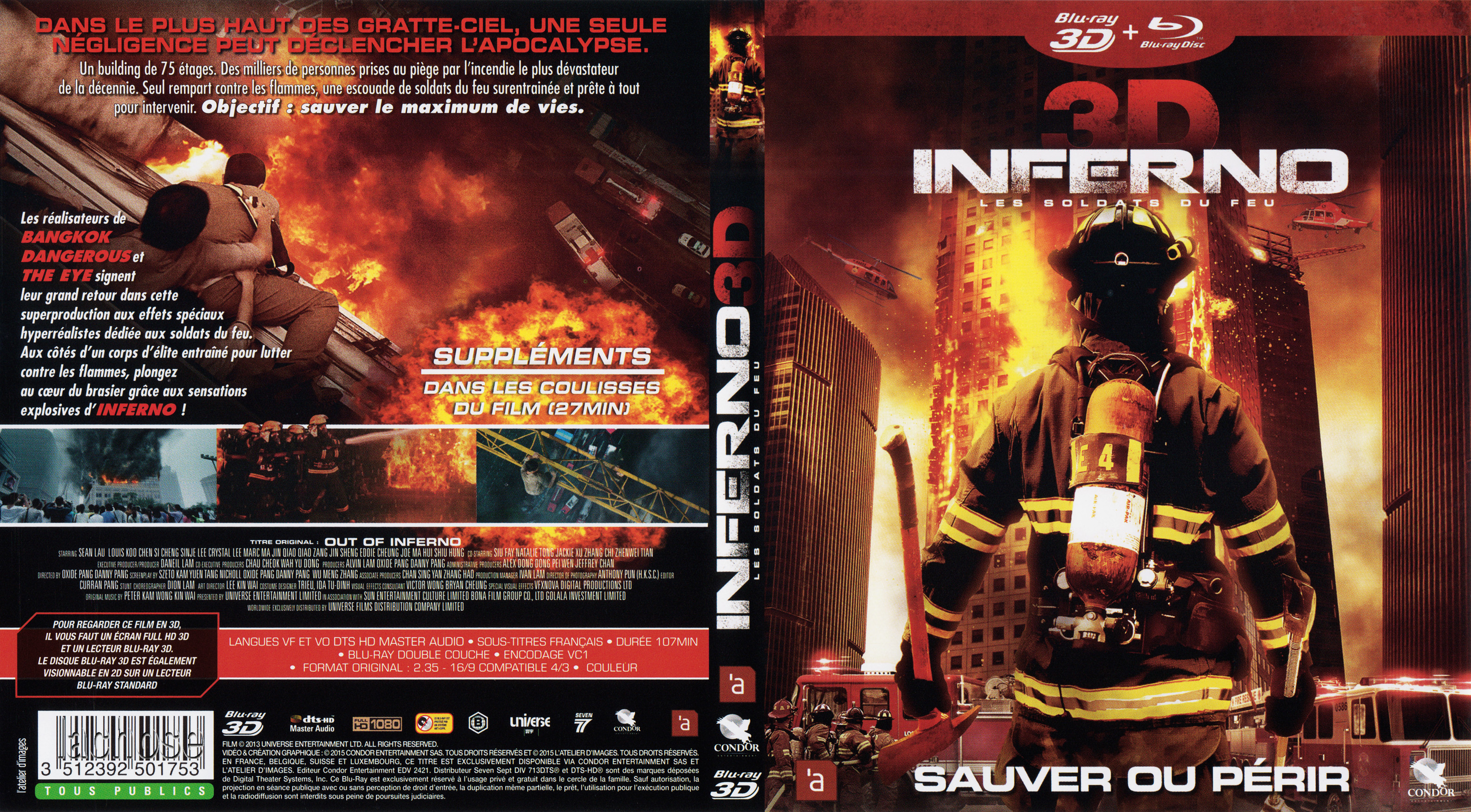 Jaquette DVD Inferno les soldats du feu 3D (BLU-RAY)