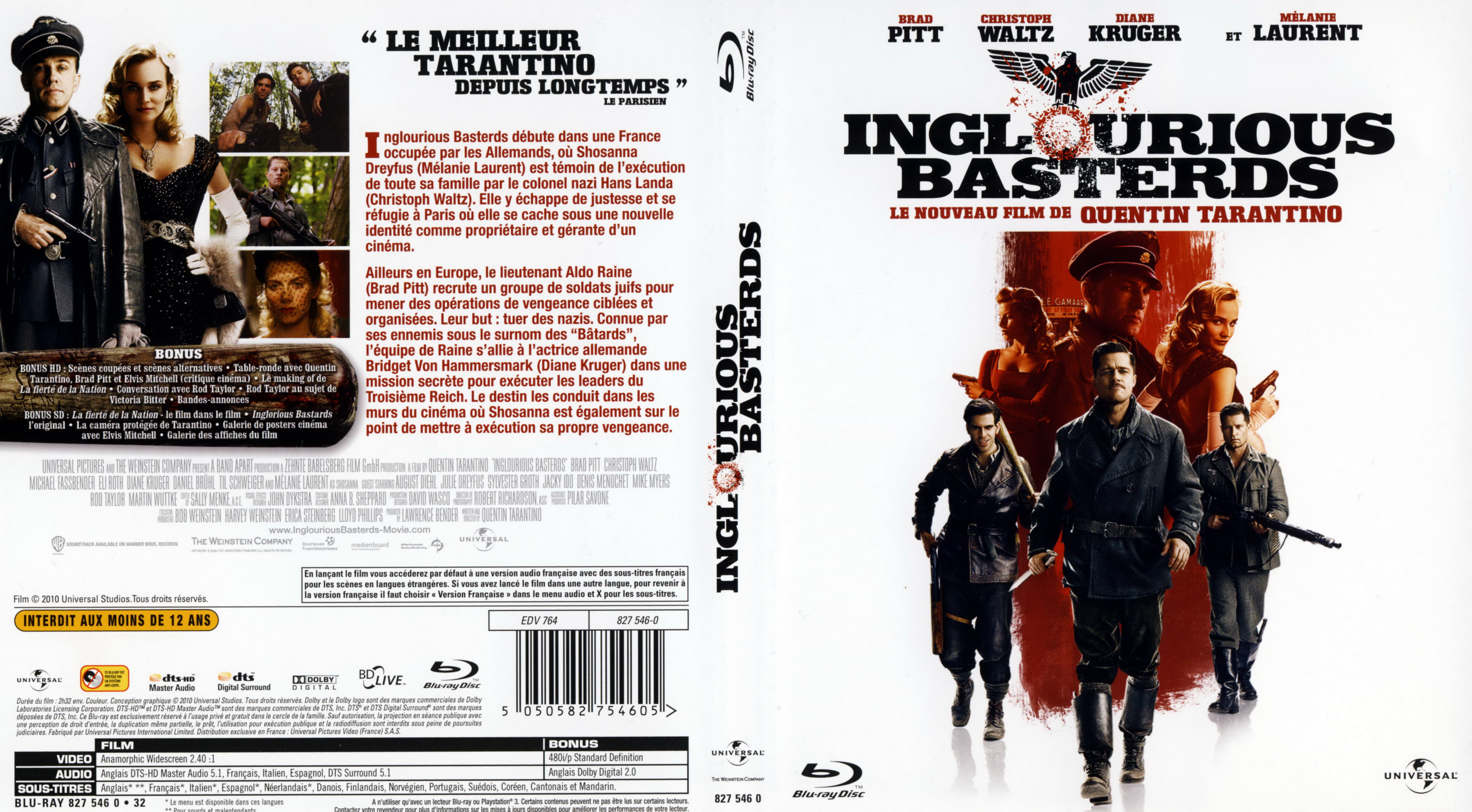 Jaquette DVD Inglourious basterds (BLU-RAY) v2