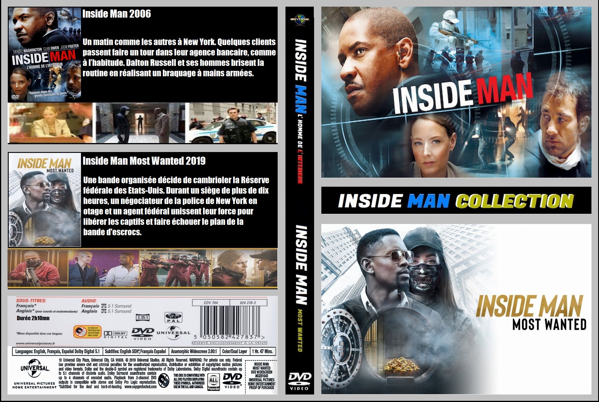Jaquette DVD Inside Man 1 et 2 Collection Custom 