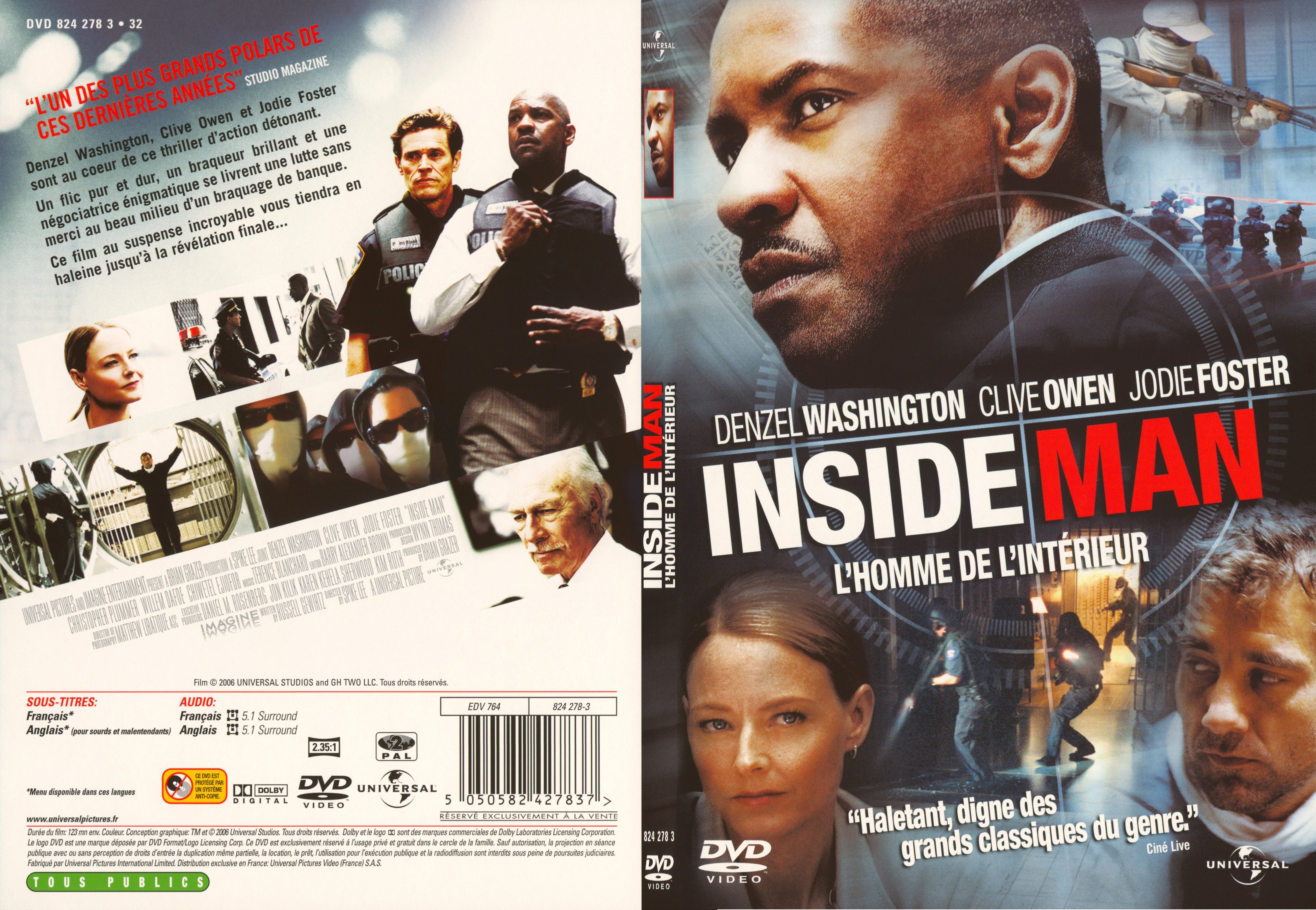 Jaquette DVD Inside man - SLIM