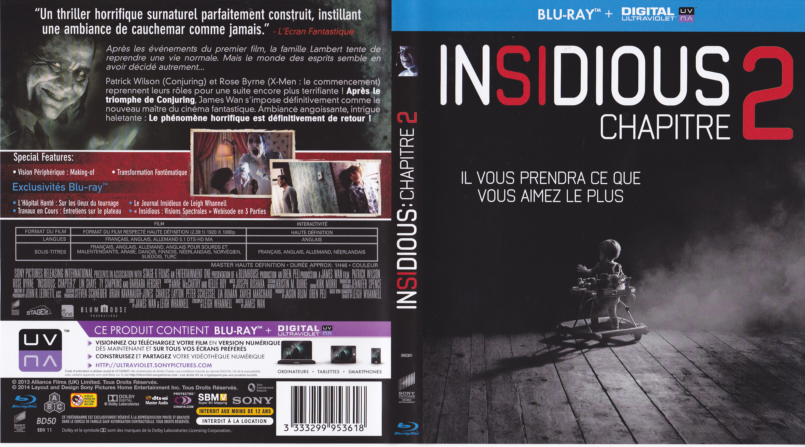 Jaquette DVD Insidious 2 (BLU-RAY)