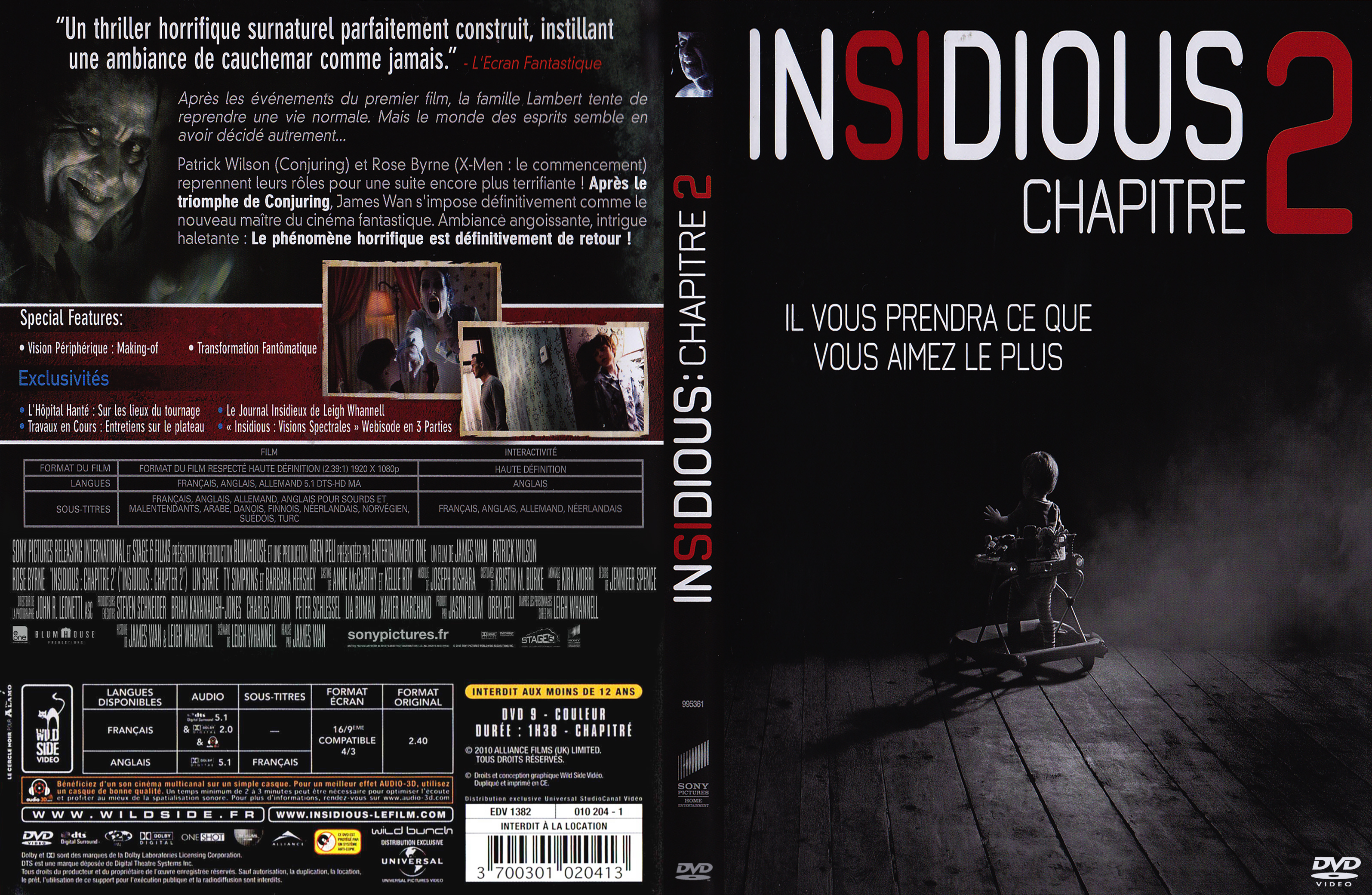 Jaquette DVD Insidious 2 custom v2