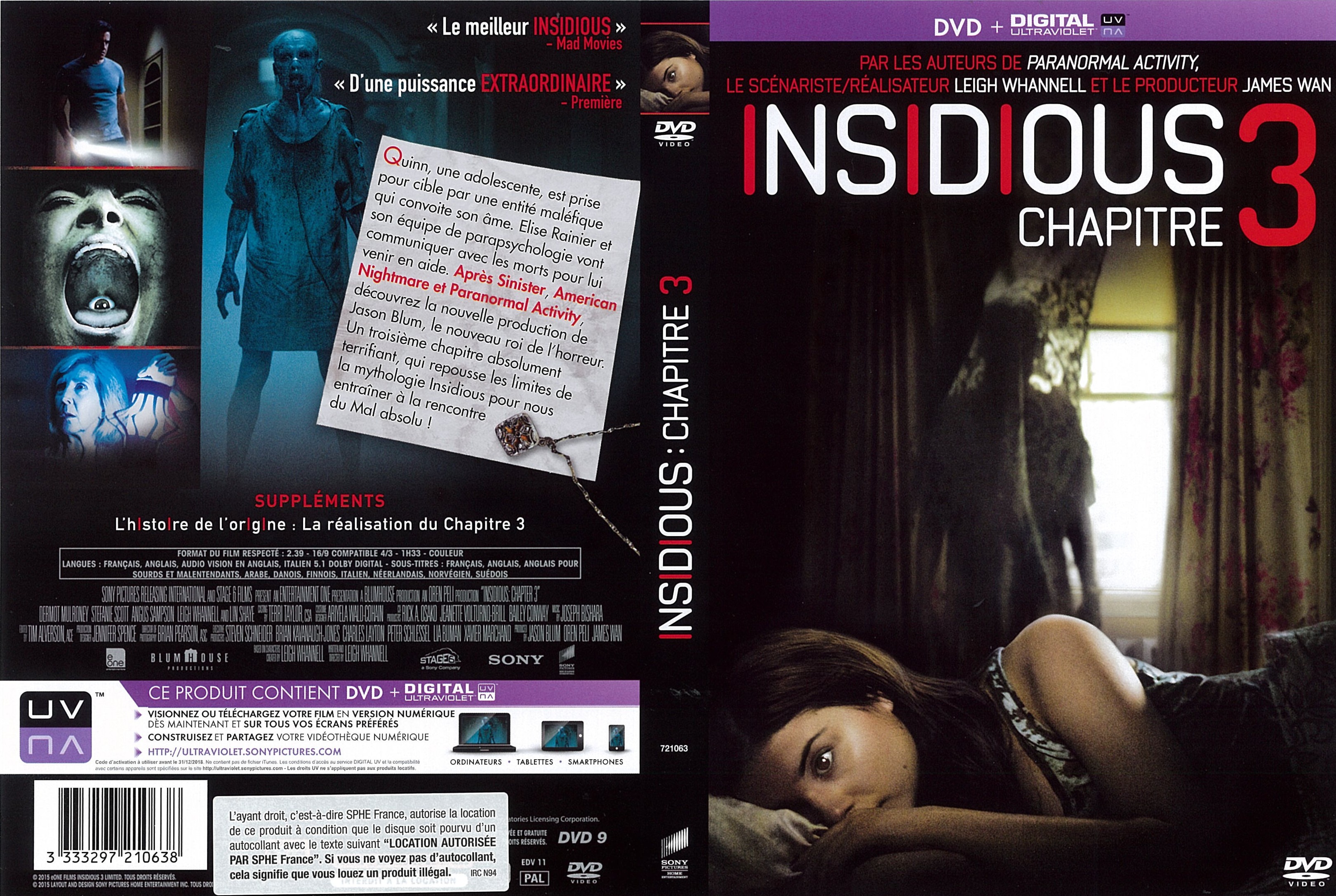 Jaquette DVD Insidious: Chapitre 3