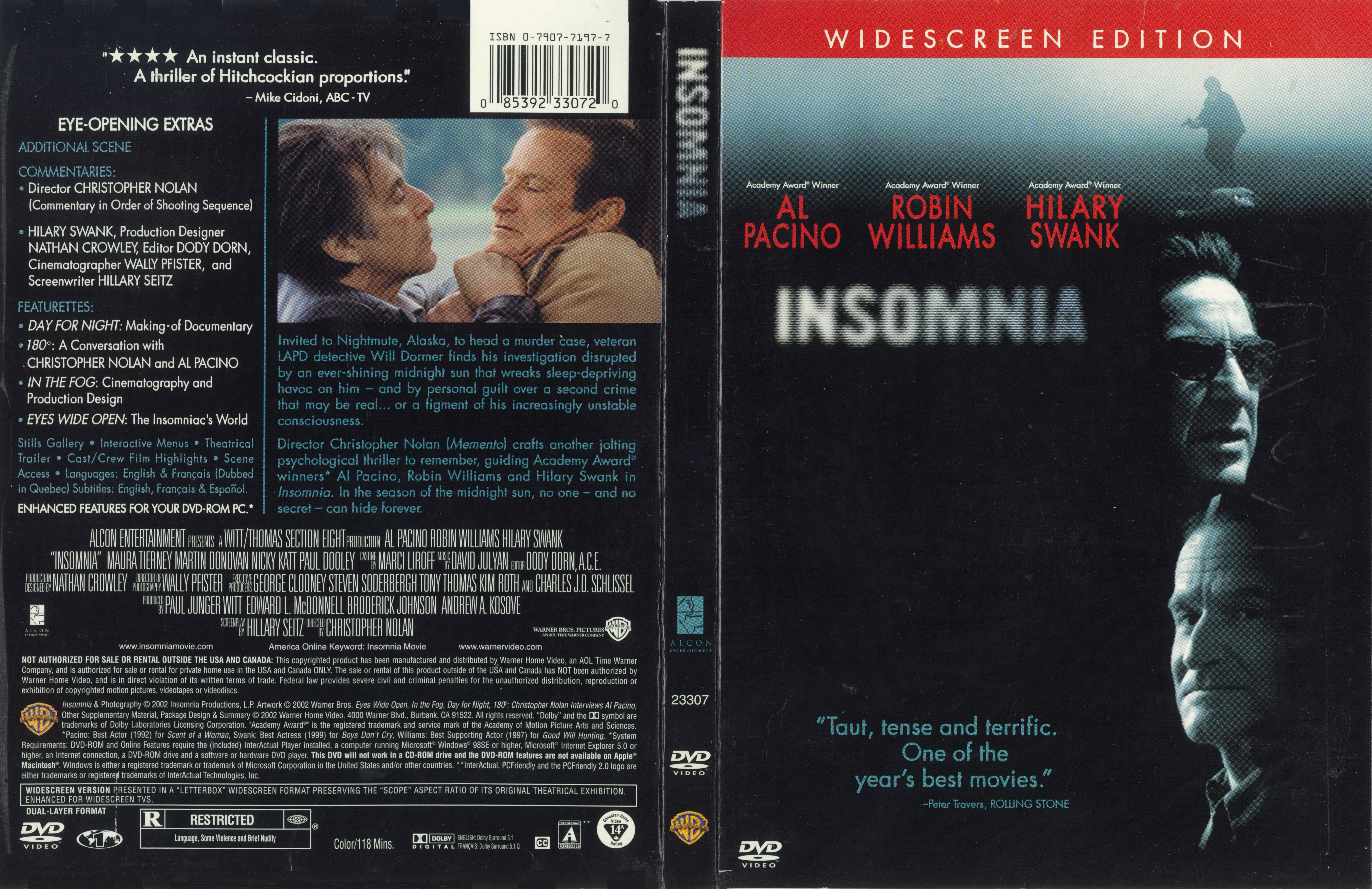 Jaquette DVD Insomnia ZONE 1