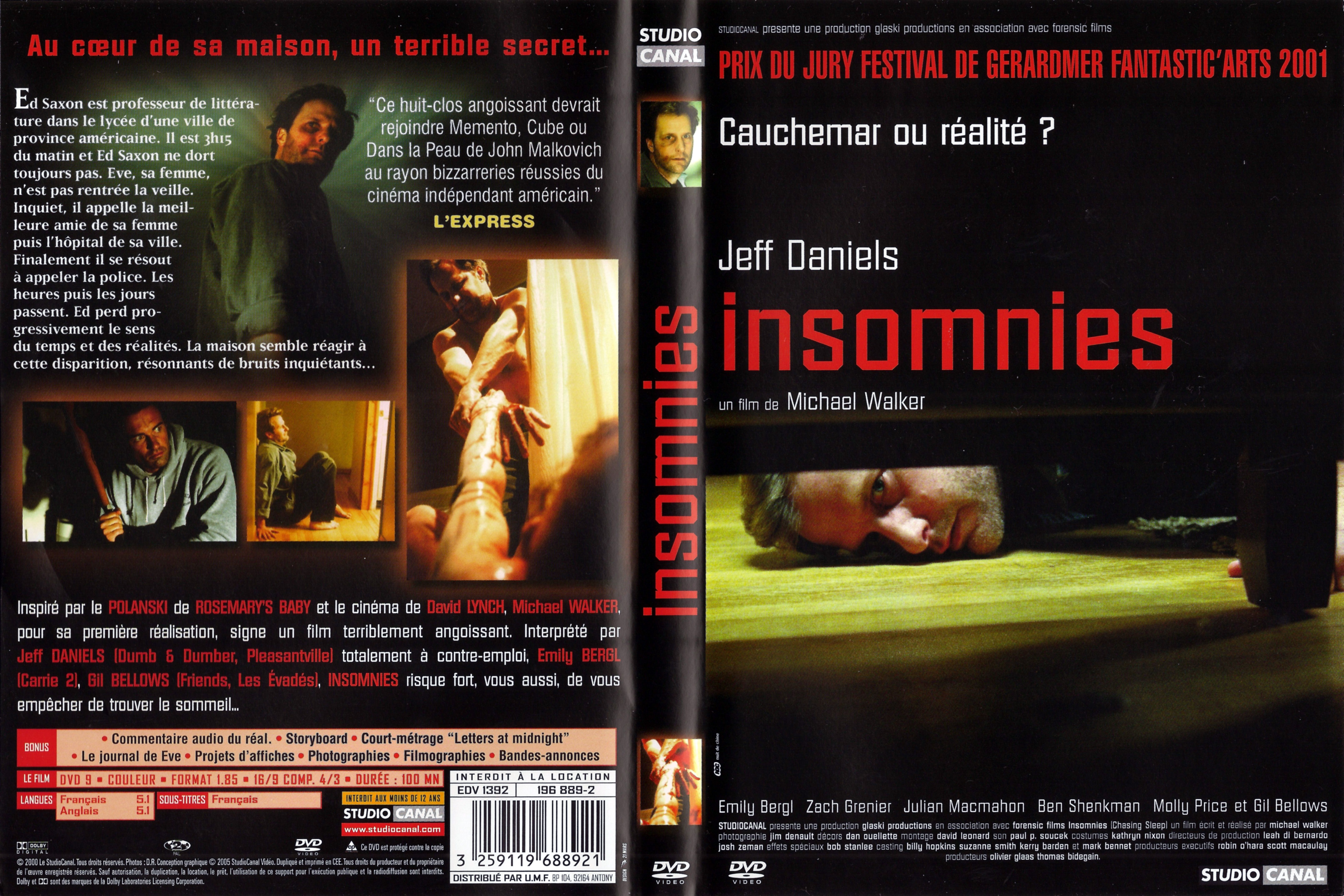 Jaquette DVD Insomnies