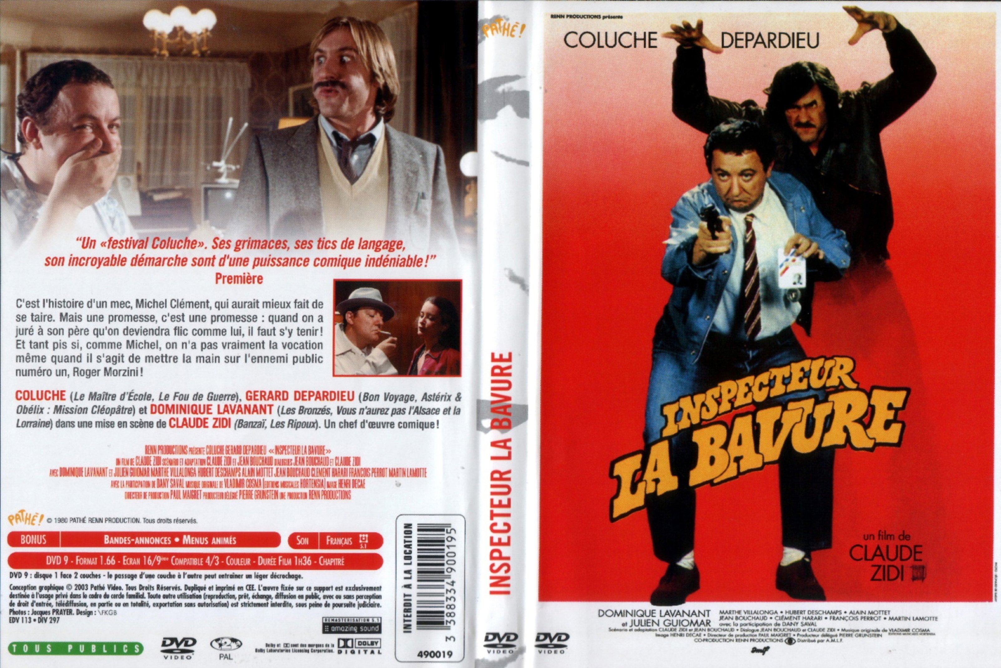 Jaquette DVD Inspecteur la bavure