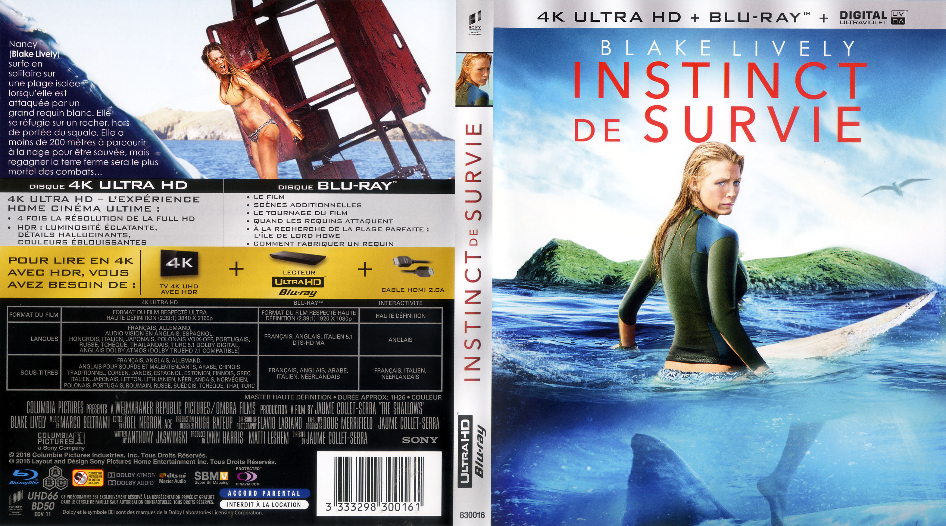 Jaquette DVD Instinct de Survie 4K (BLU-RAY)