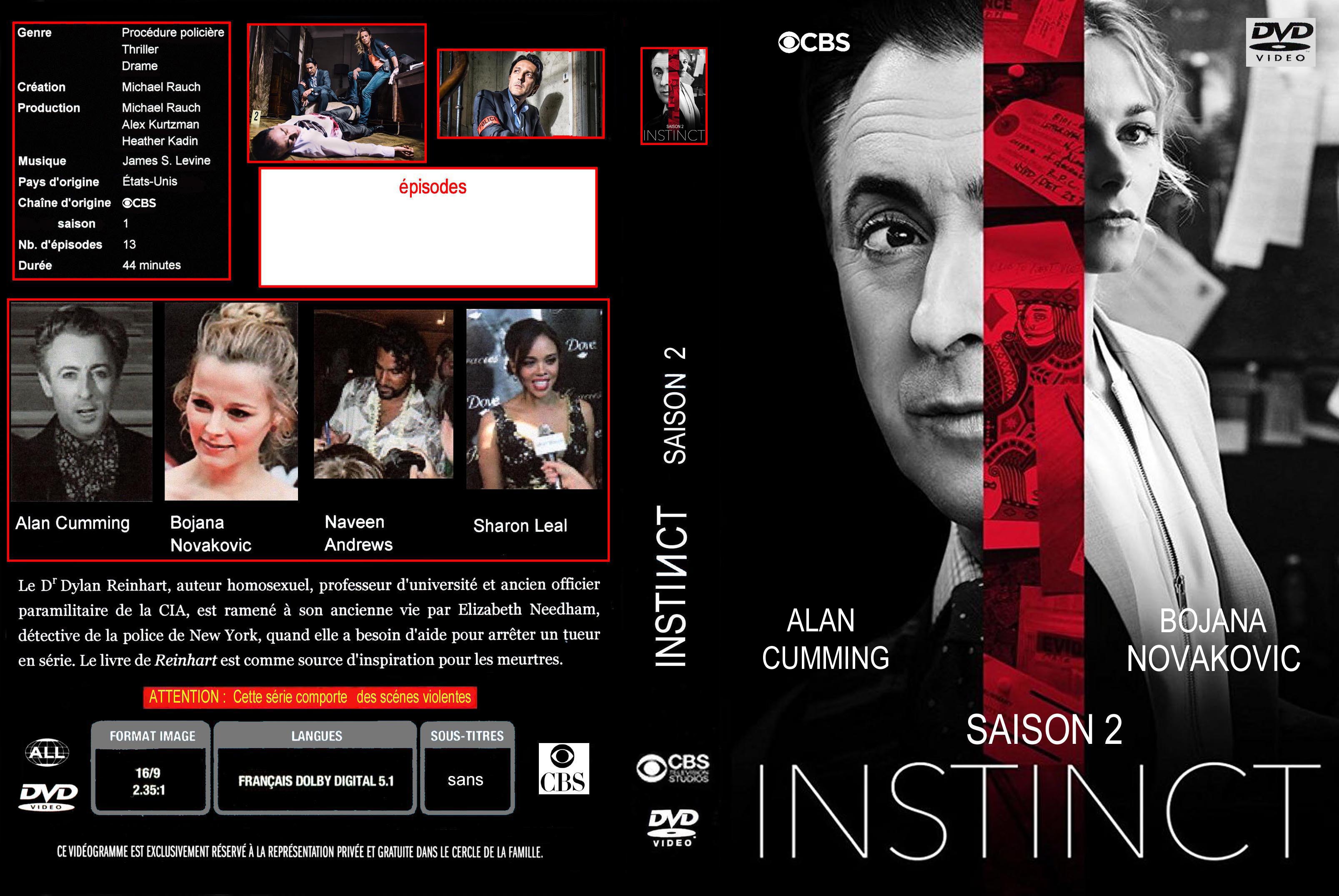 Jaquette DVD Instinct saison 2 custom
