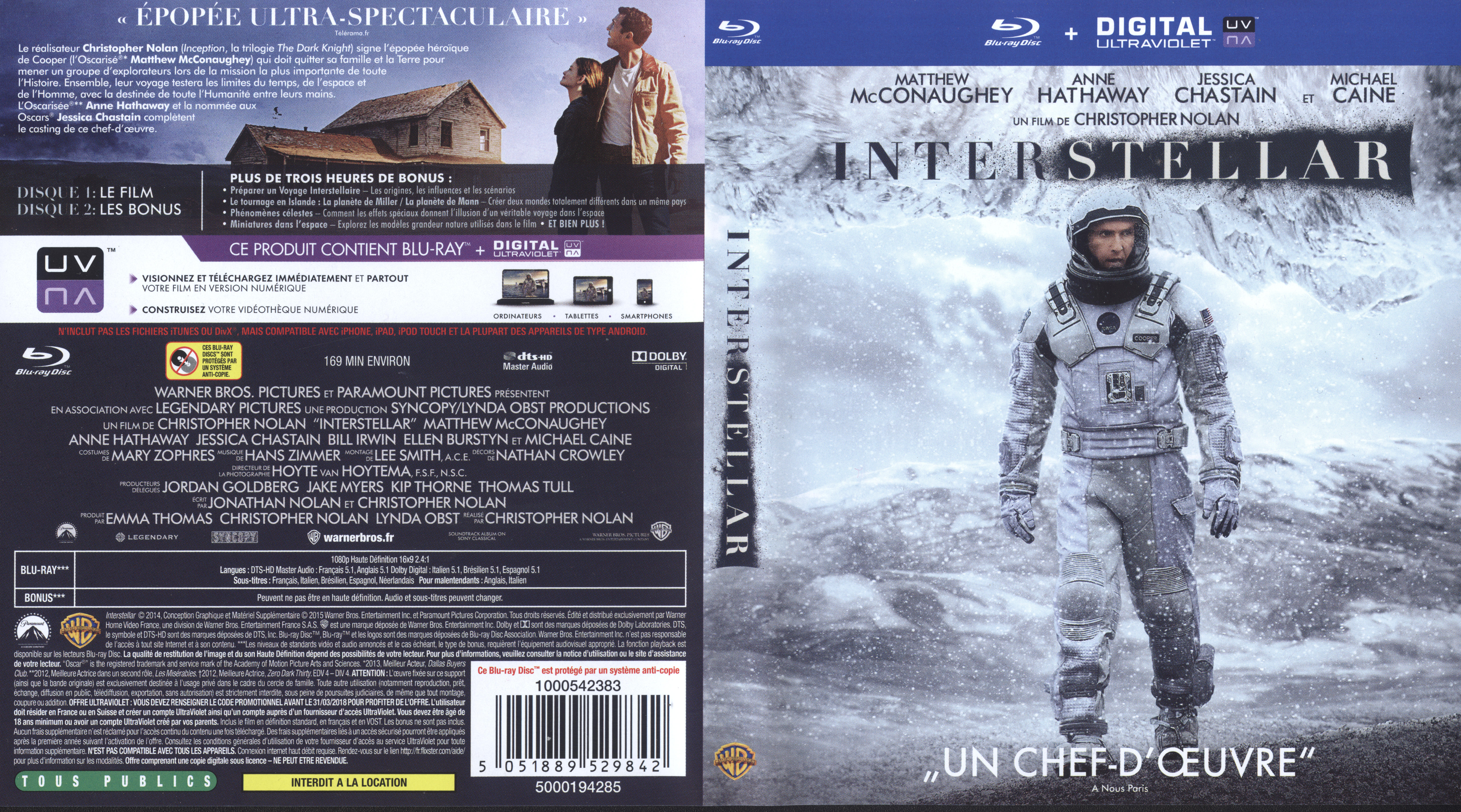 Jaquette DVD Interstellar (BLU-RAY) v3