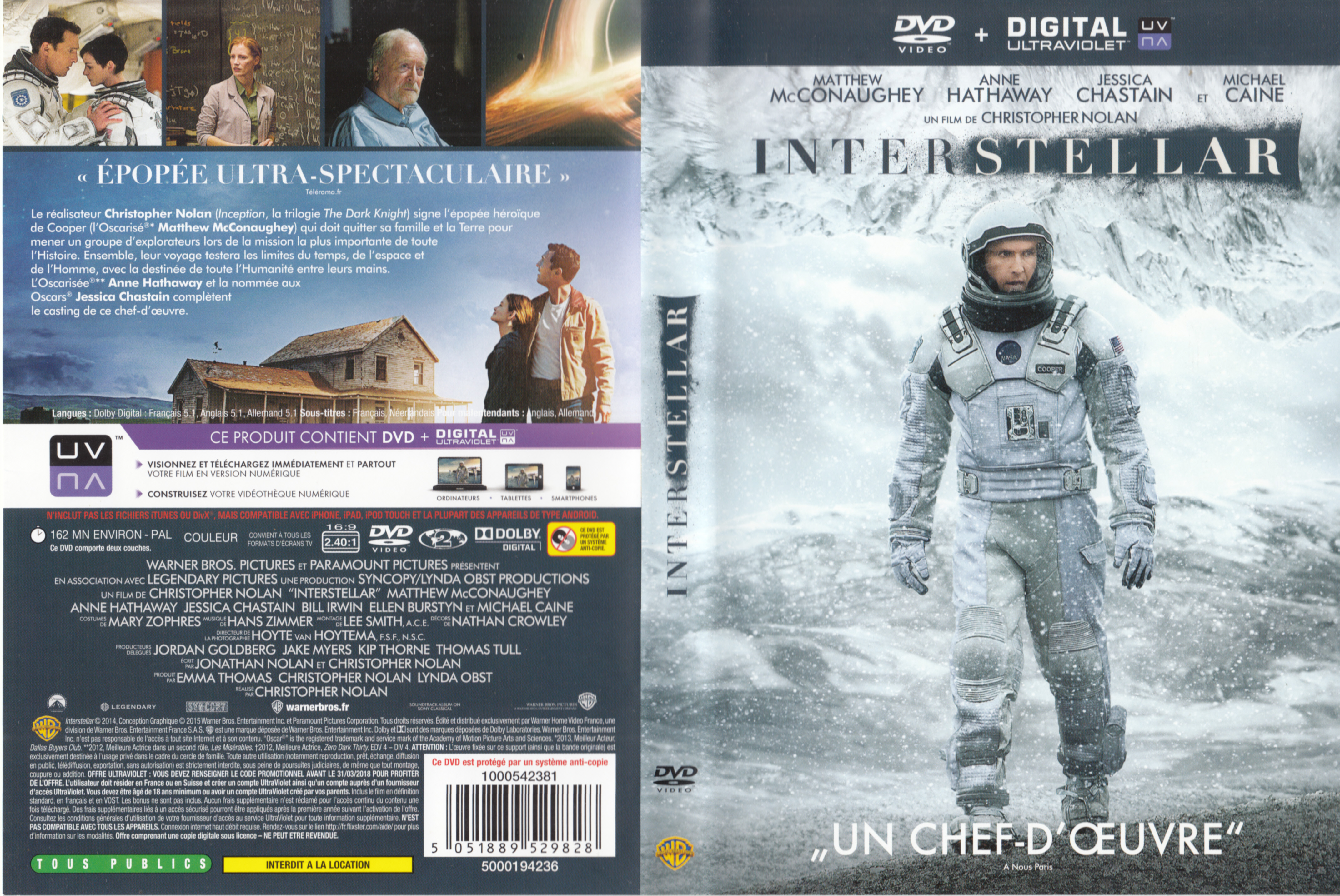 Jaquette DVD Interstellar v2