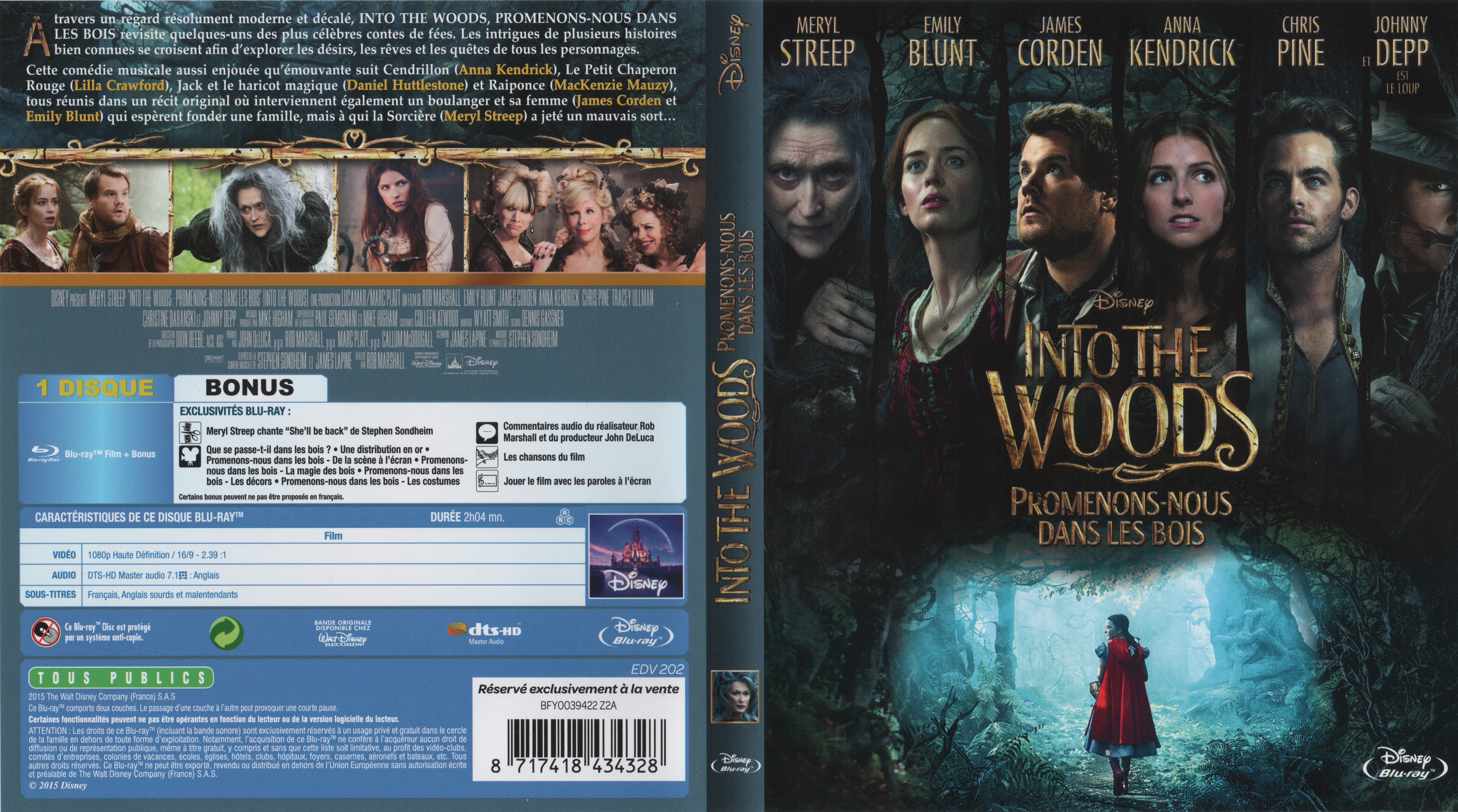 Jaquette DVD Into the Woods, Promenons-nous dans les bois (BLU-RAY)
