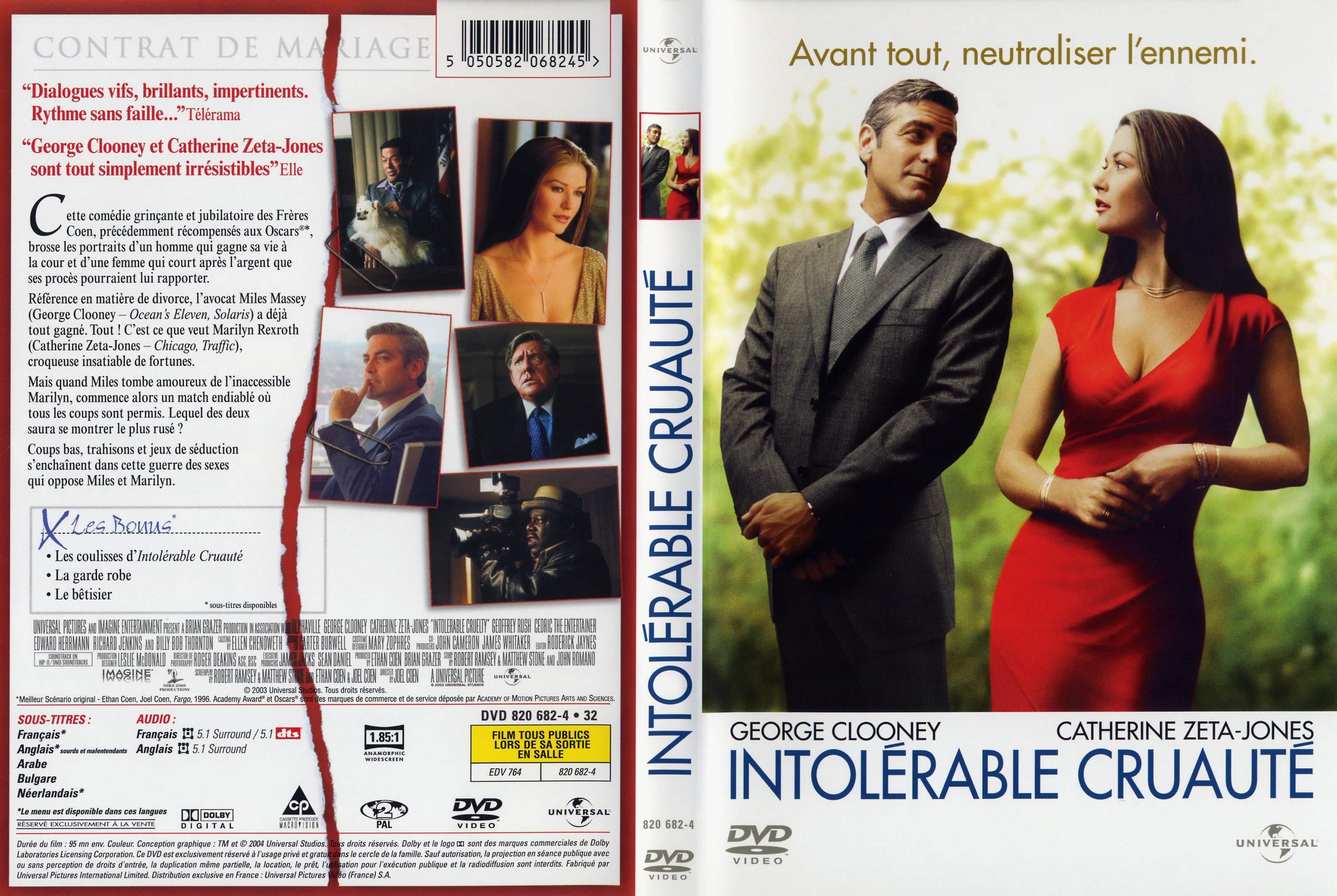 Jaquette DVD Intolrable cruaut