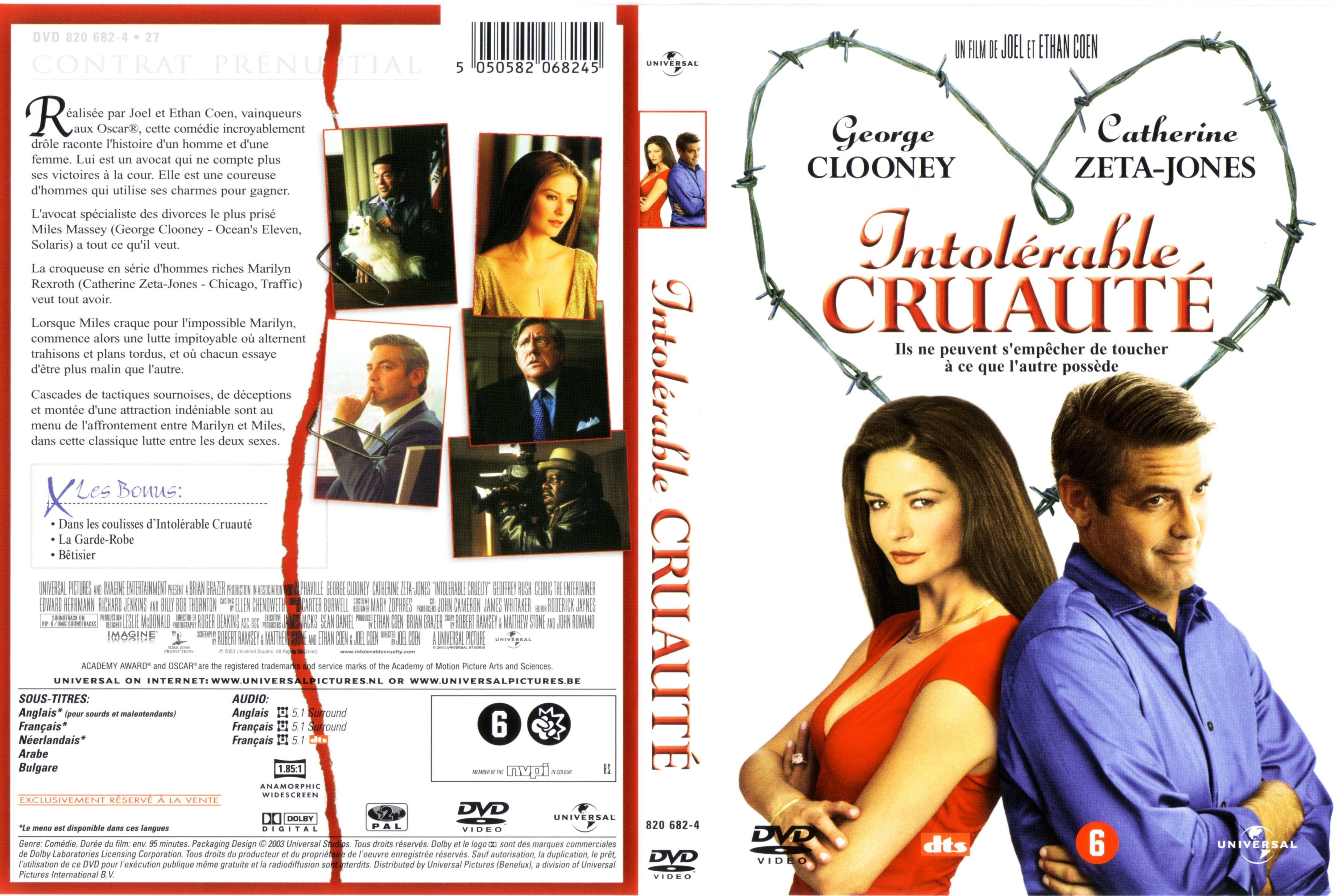 Jaquette DVD Intolrable cruaut v2