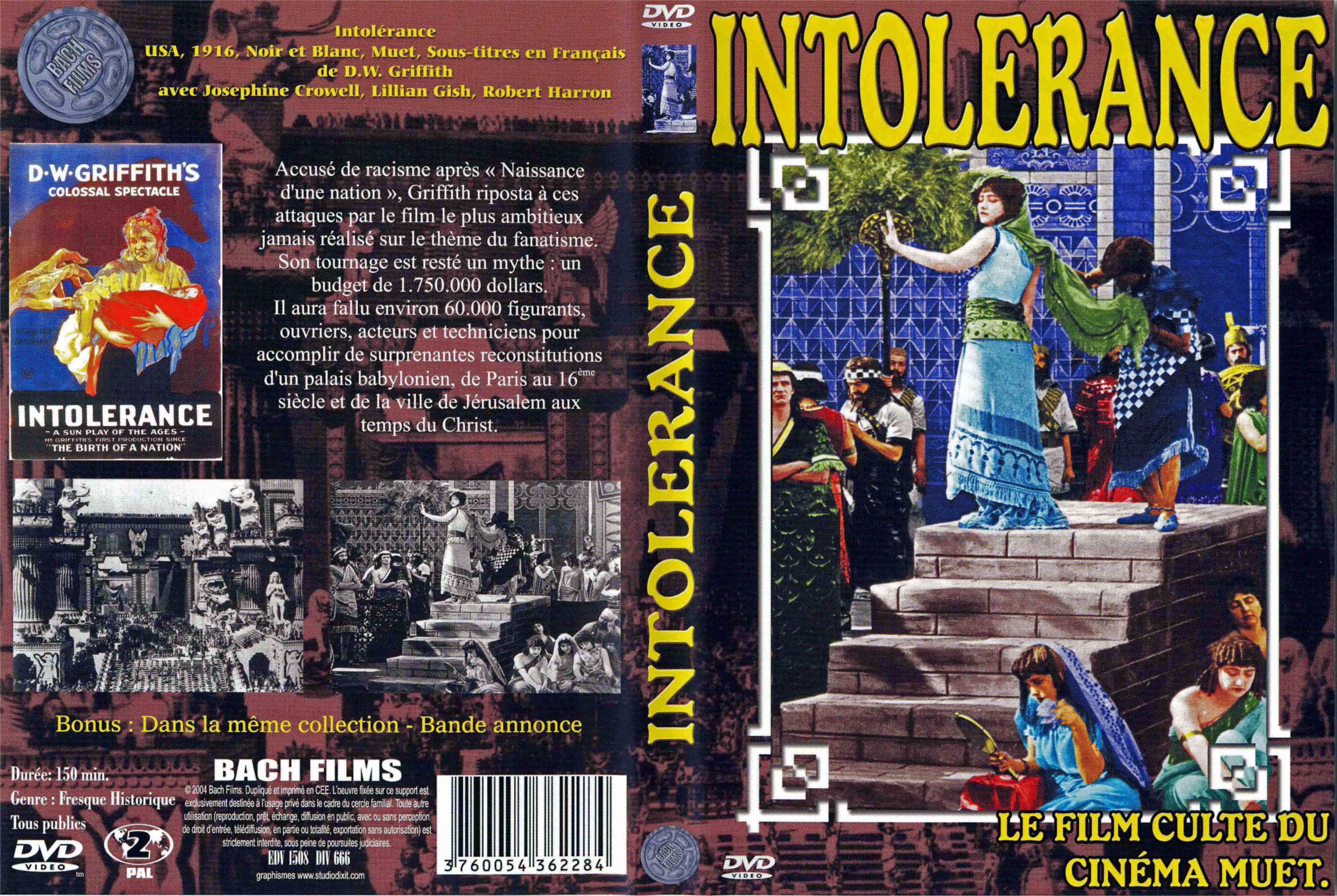 Jaquette DVD Intolerance