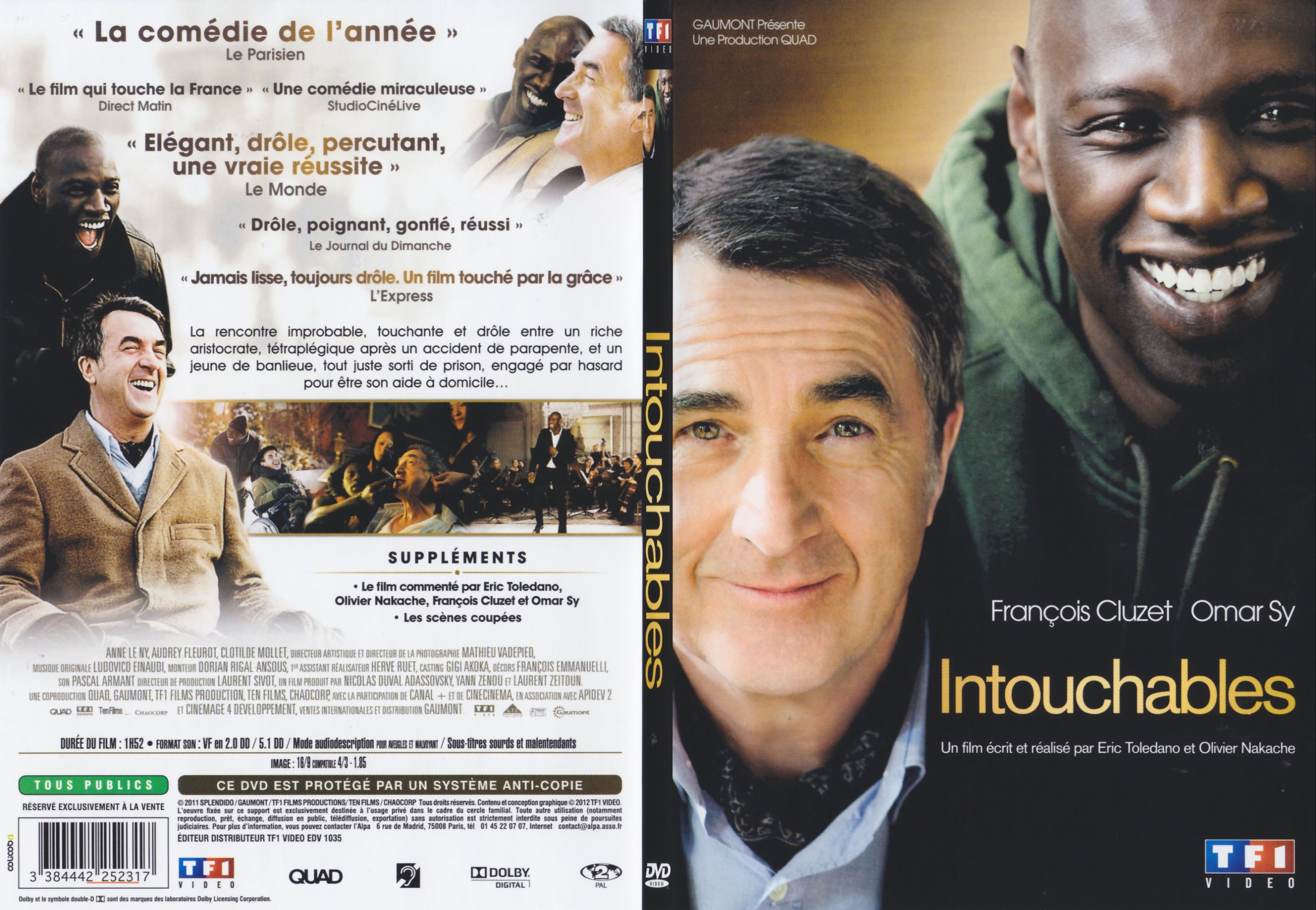 Jaquette DVD Intouchables - SLIM