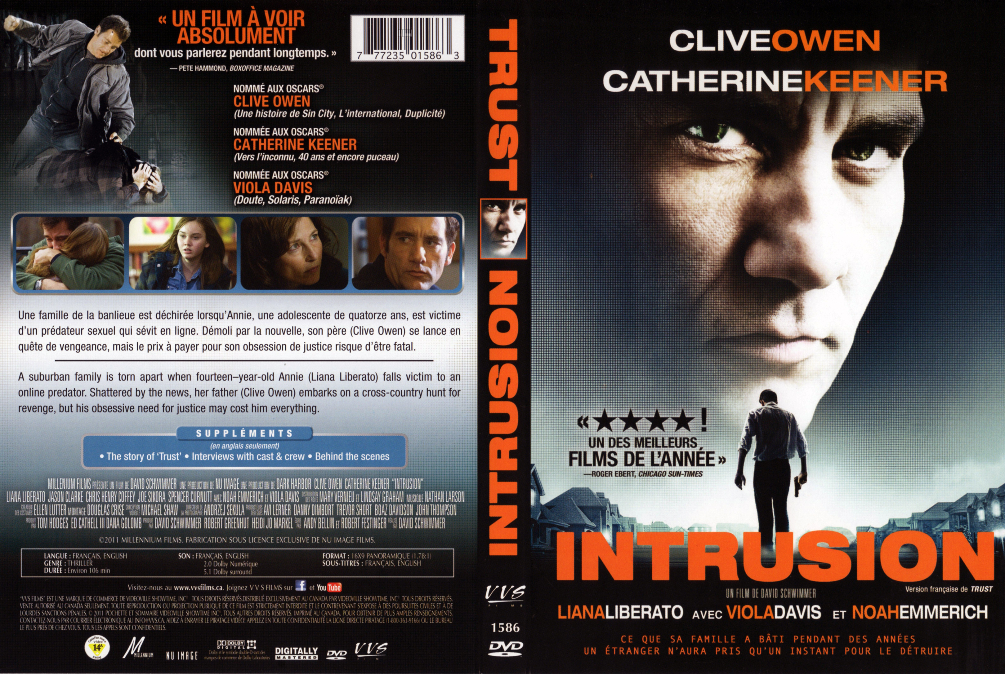 Jaquette DVD Intrusion - Trust (Canadienne)