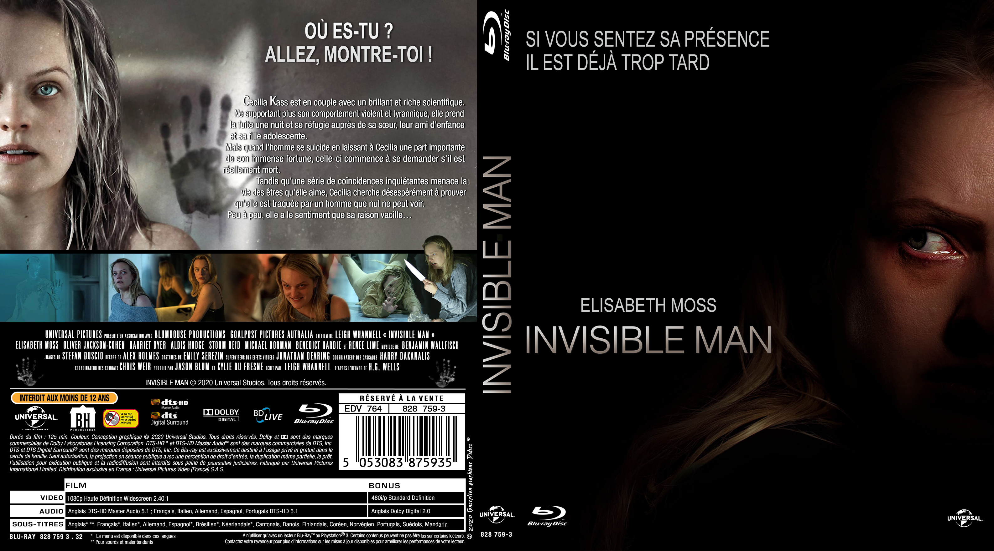 Jaquette DVD Invisible man custom (BLU-RAY)