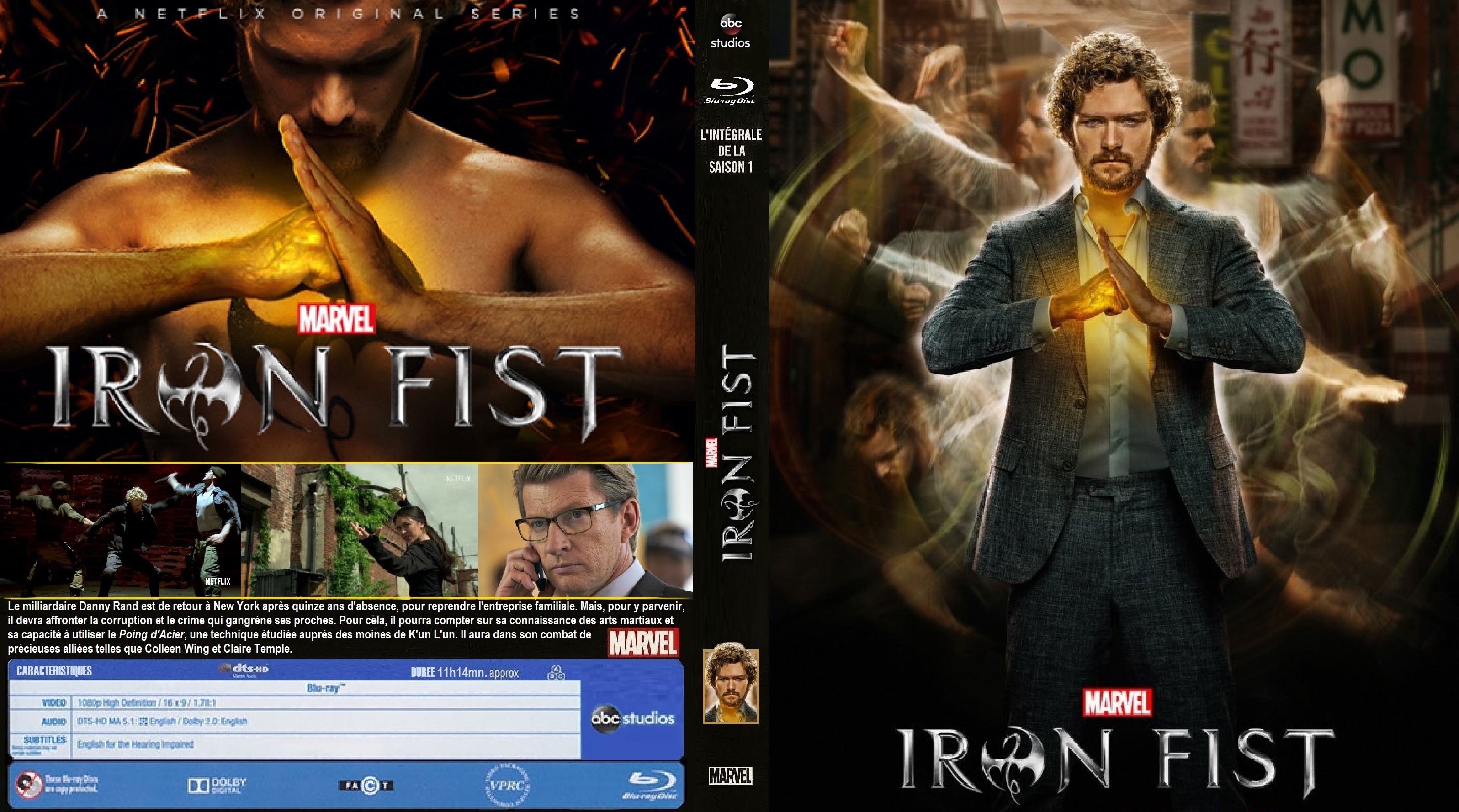 Jaquette DVD Iron Fist Saison 1 custom (BLU-RAY)