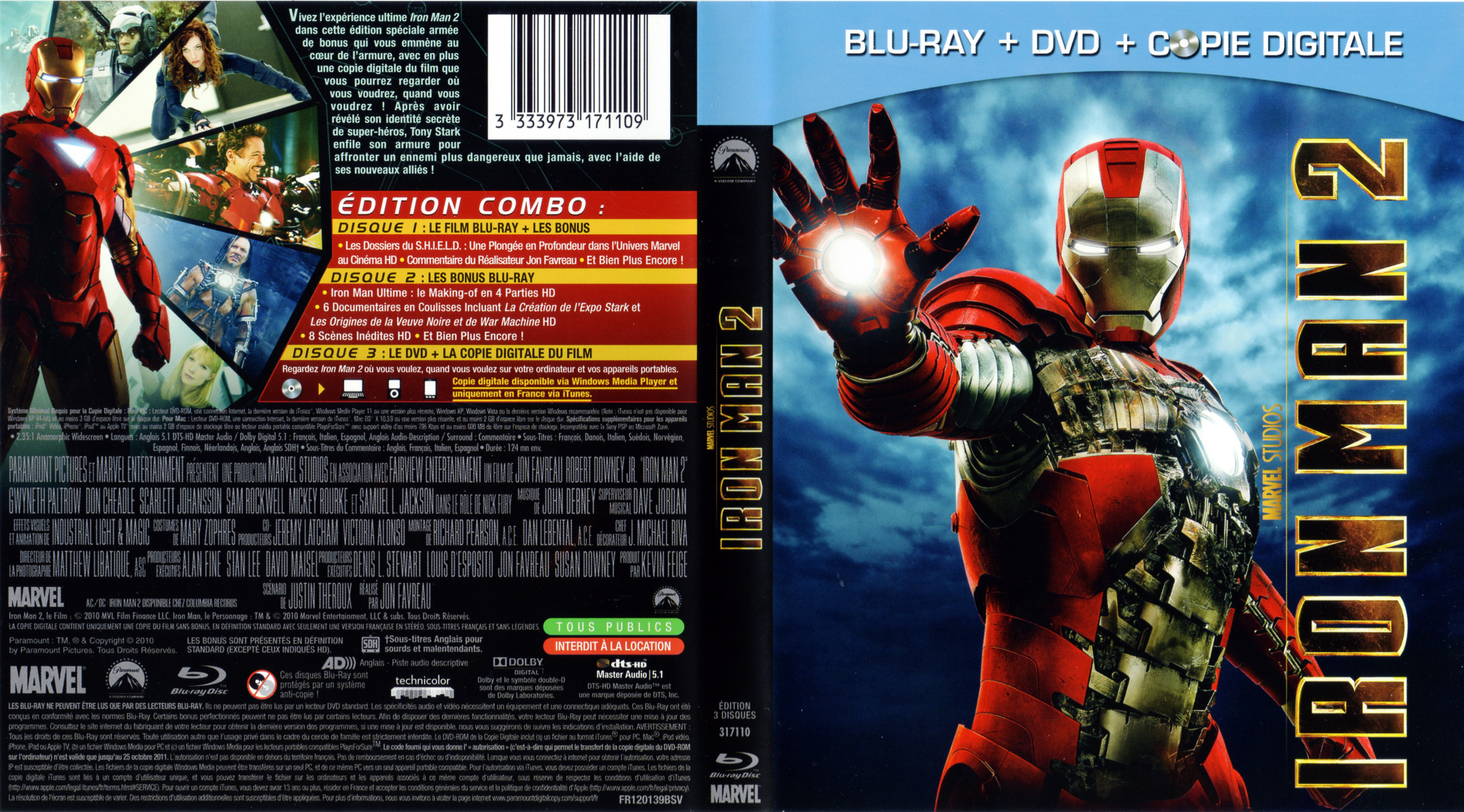 Jaquette DVD Iron Man 2 (BLU-RAY)