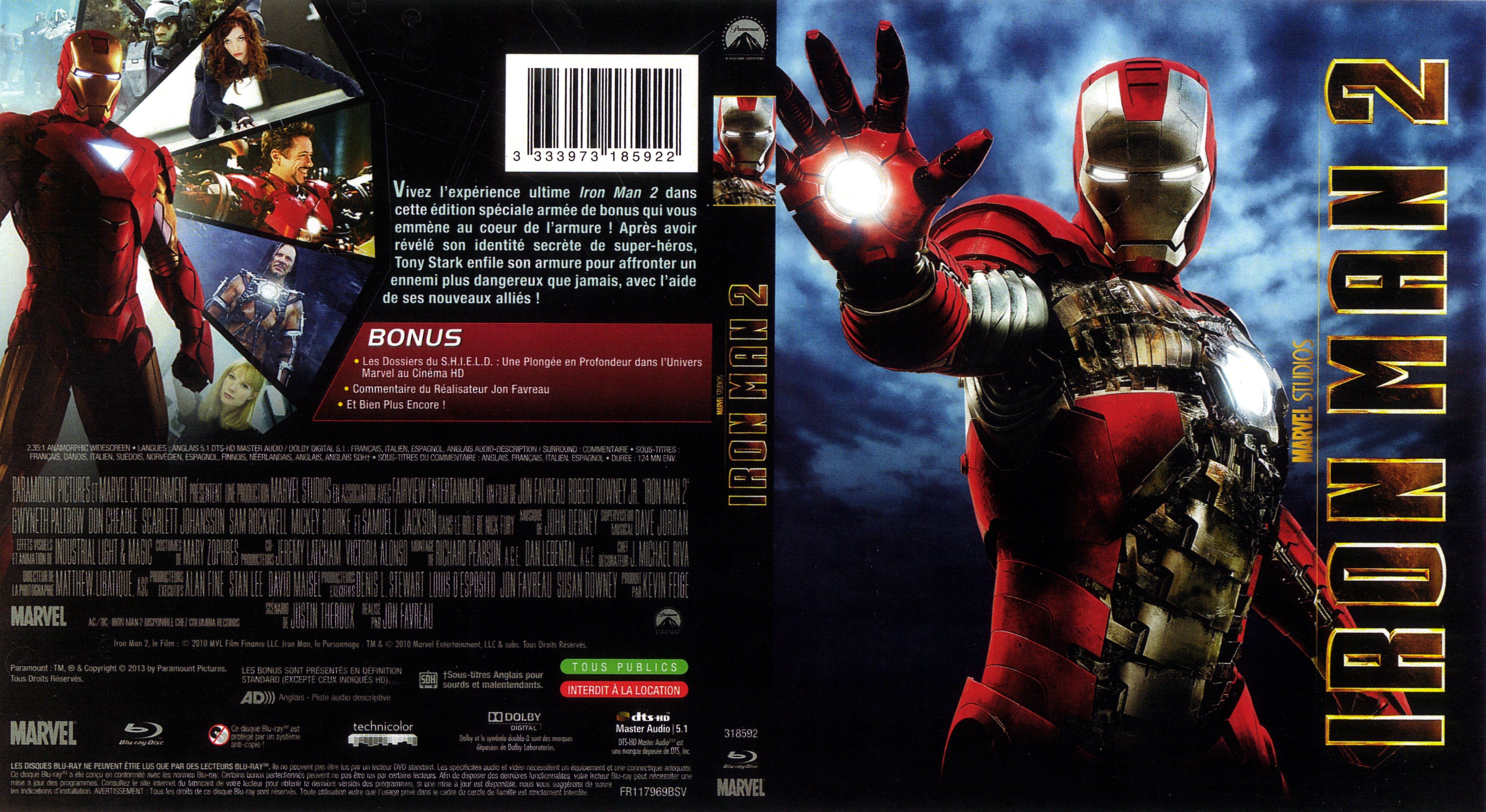Jaquette DVD Iron Man 2 (BLU-RAY) v2