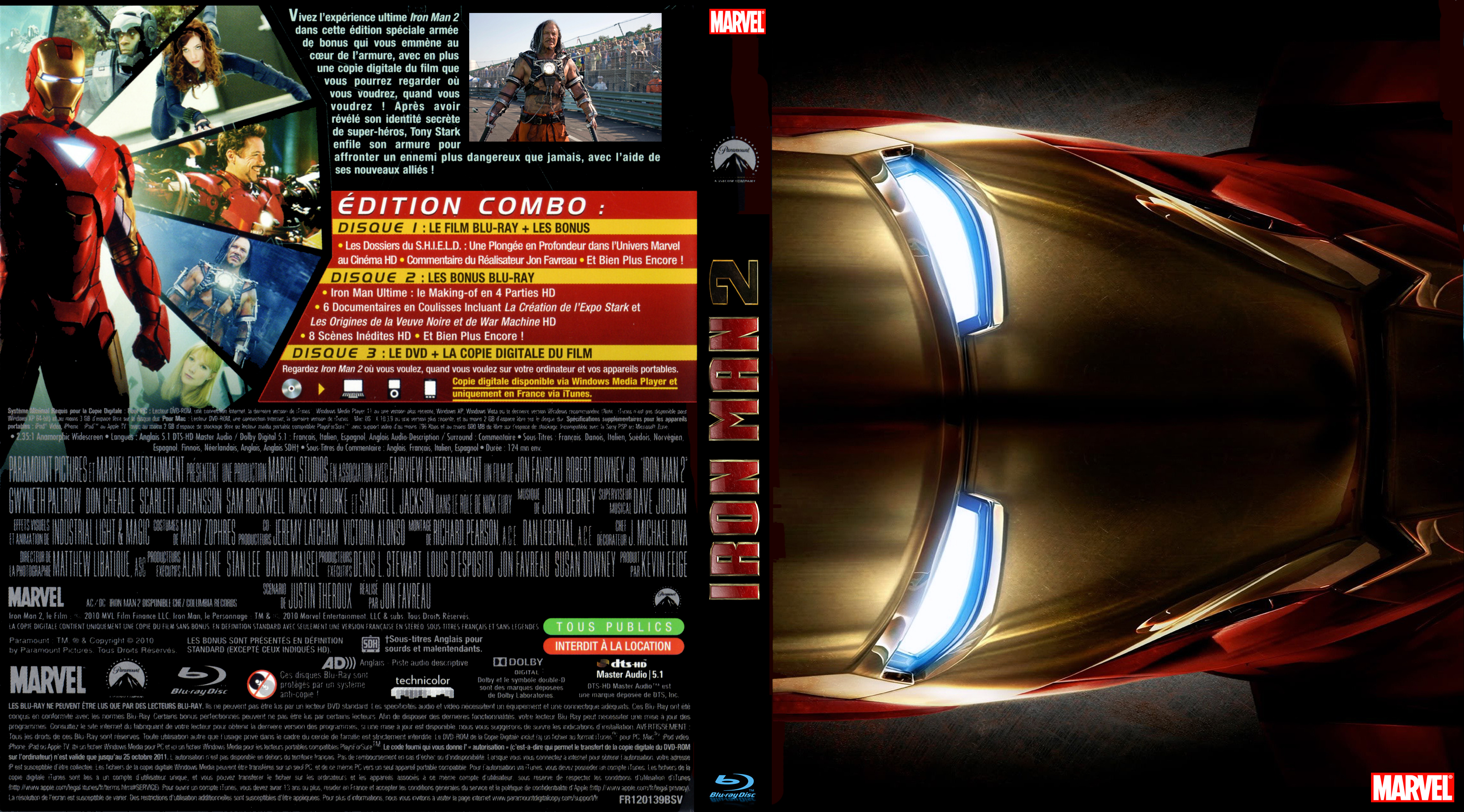Jaquette DVD Iron Man 2 custom (BLU-RAY)