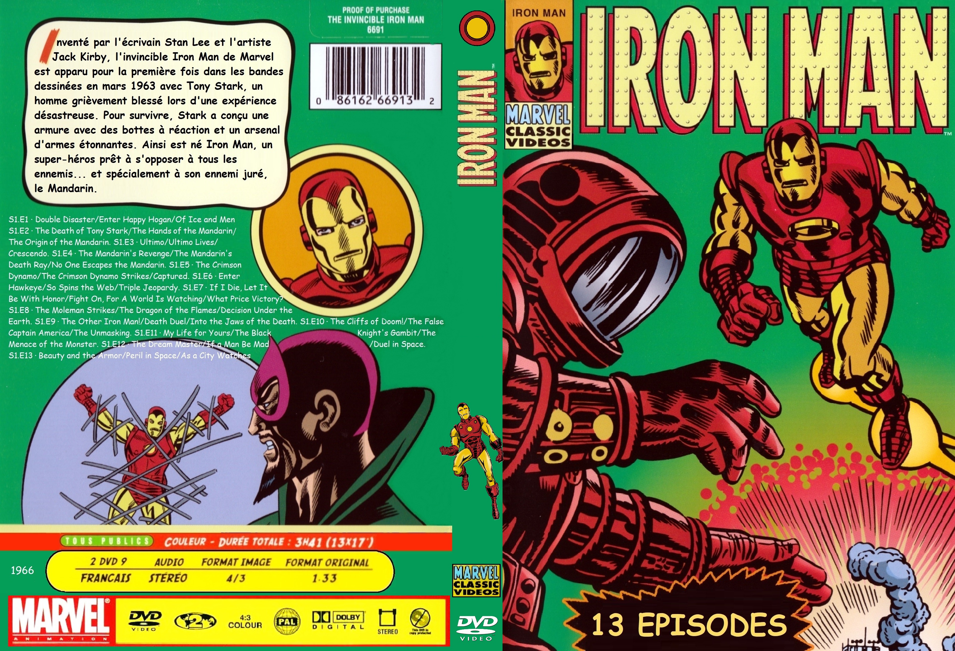Jaquette DVD Iron Man DA 1966 custom