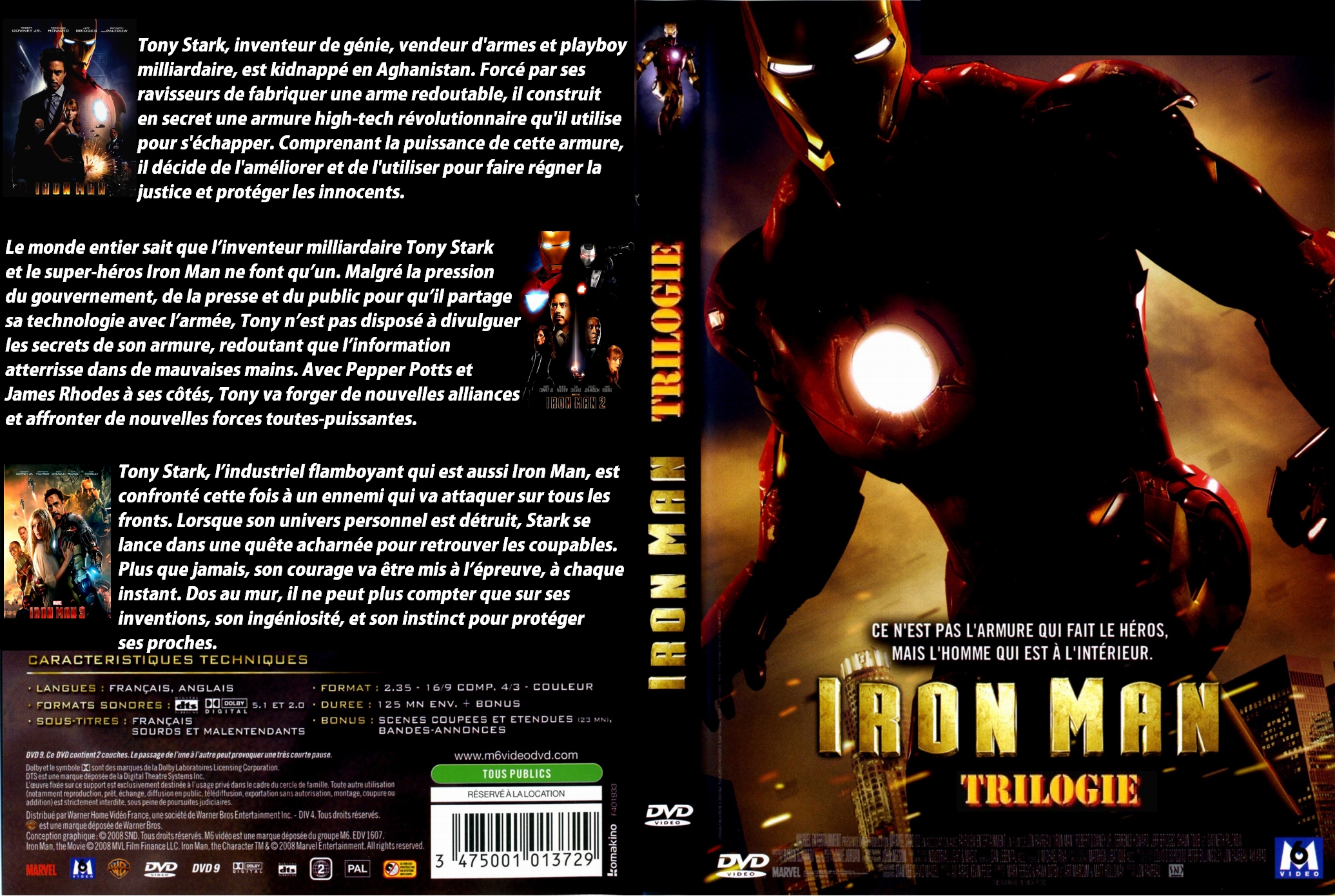 Jaquette DVD Iron Man Trilogie custom