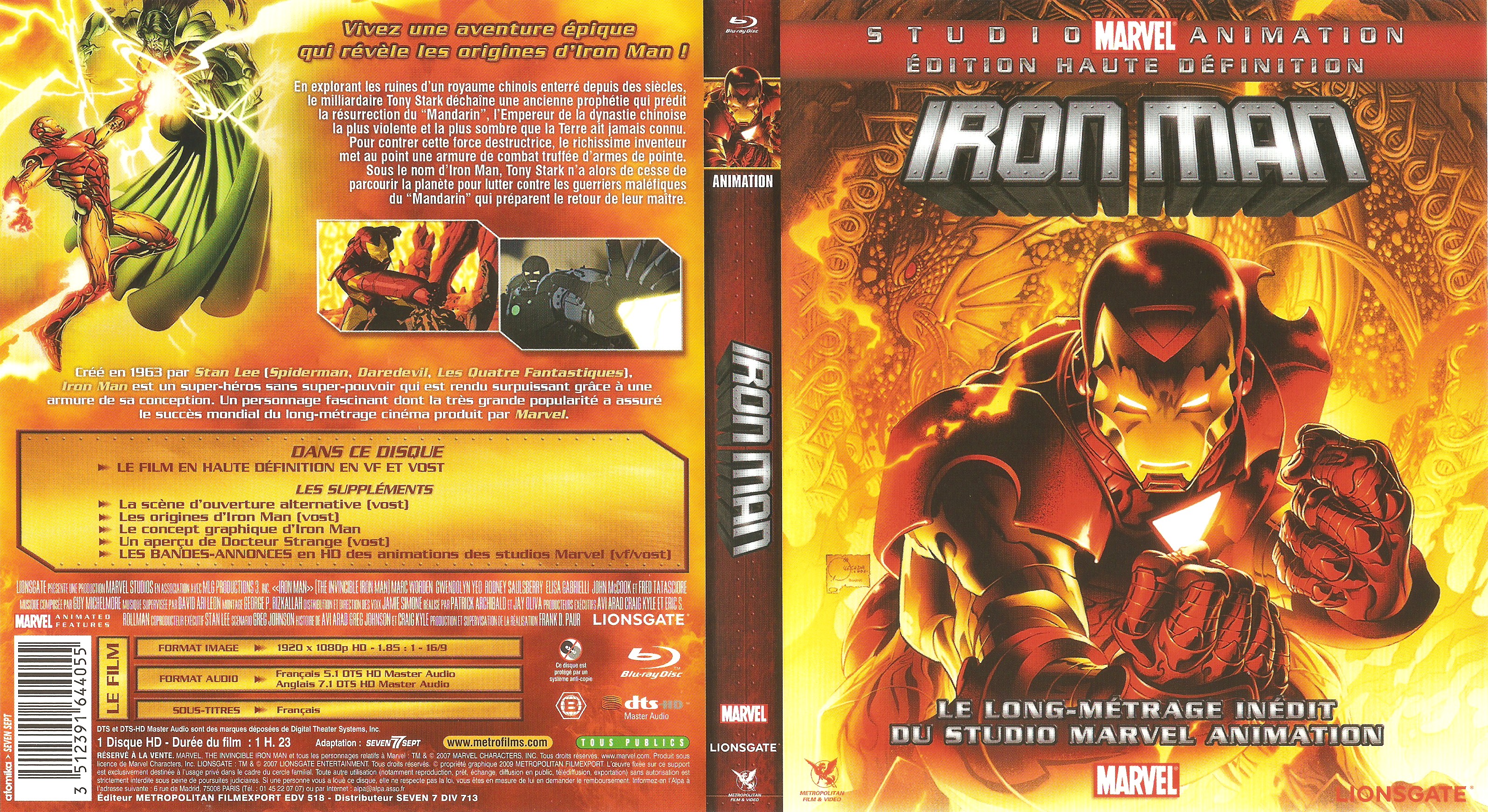 Jaquette DVD Iron Man (DA 2007) (BLU-RAY)