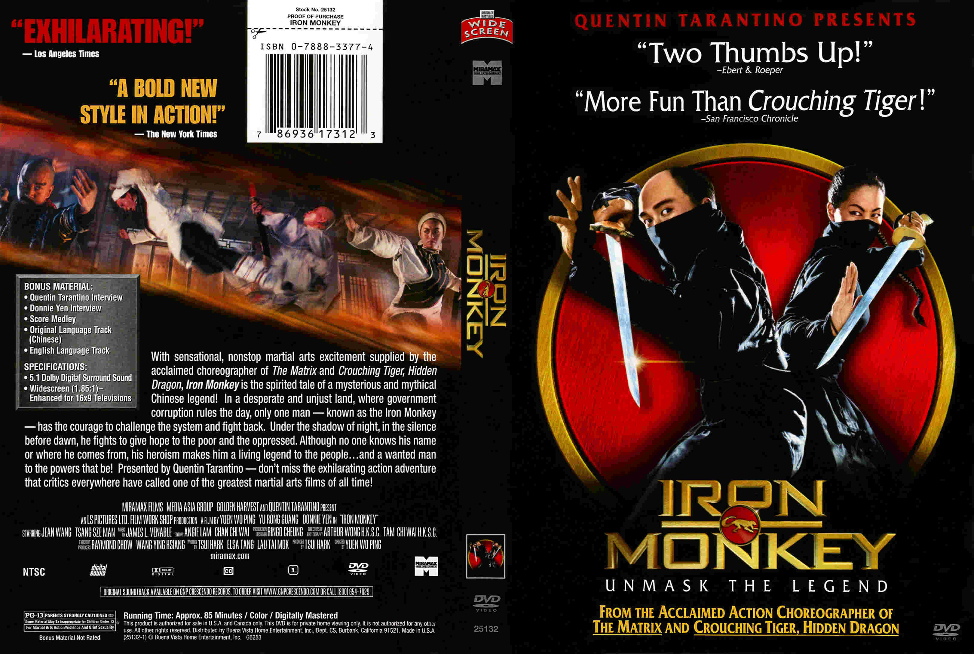 Jaquette DVD Iron Monkey Zone 1