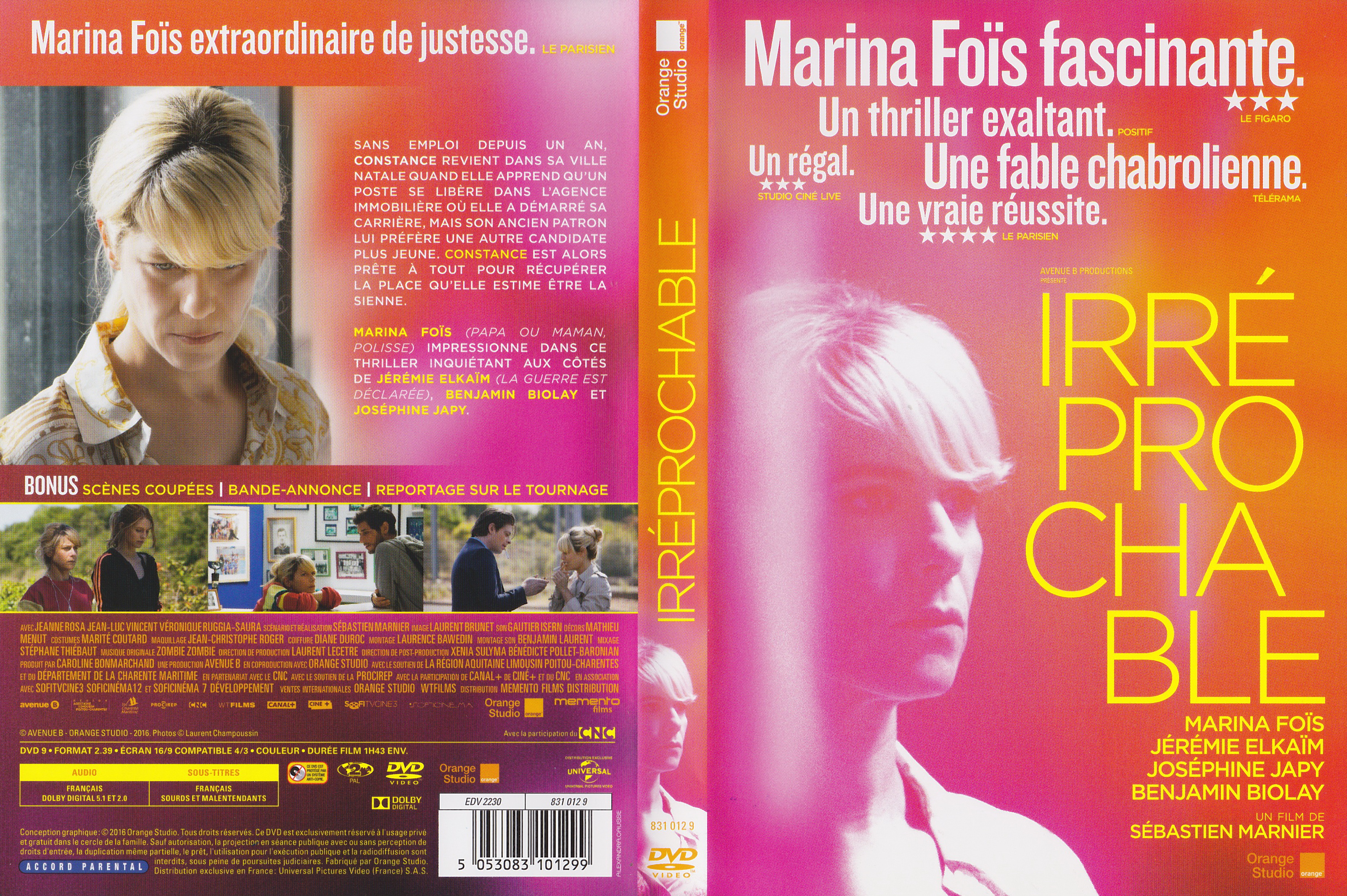 Jaquette DVD Irreprochable