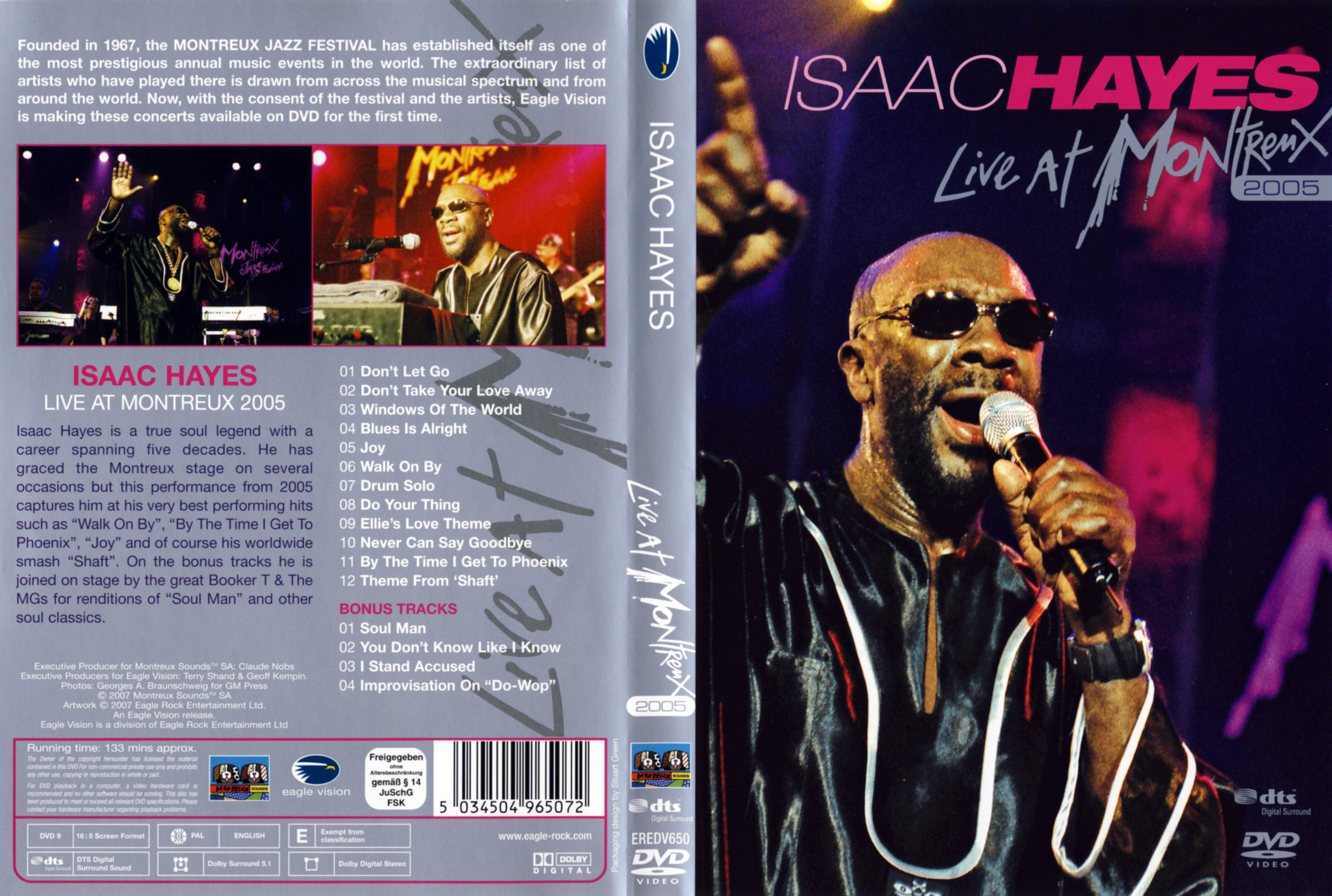 Jaquette DVD Isaac Hayes Live at Montreux 2005