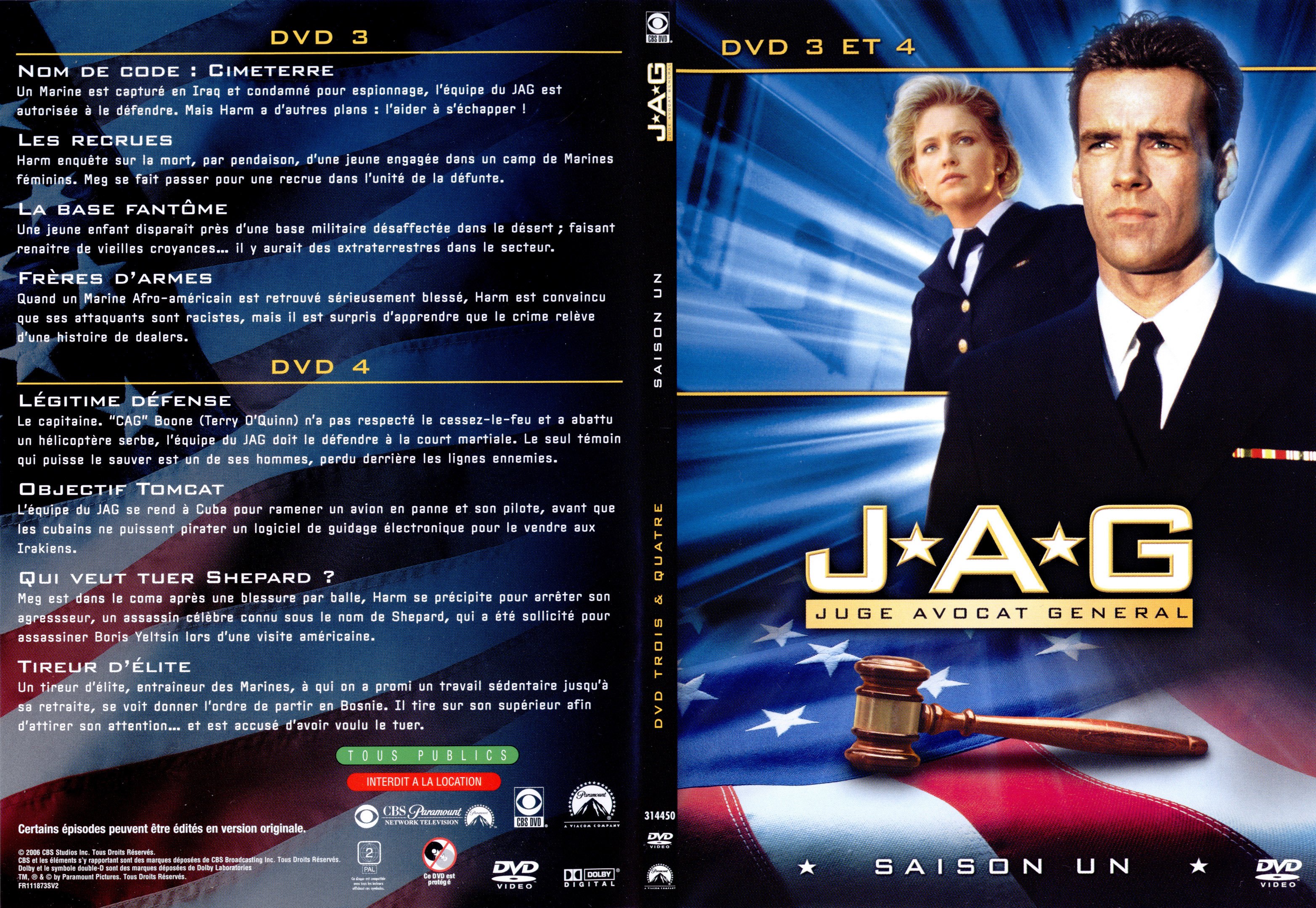 Jaquette DVD JAG Saison 1 DVD 3-4